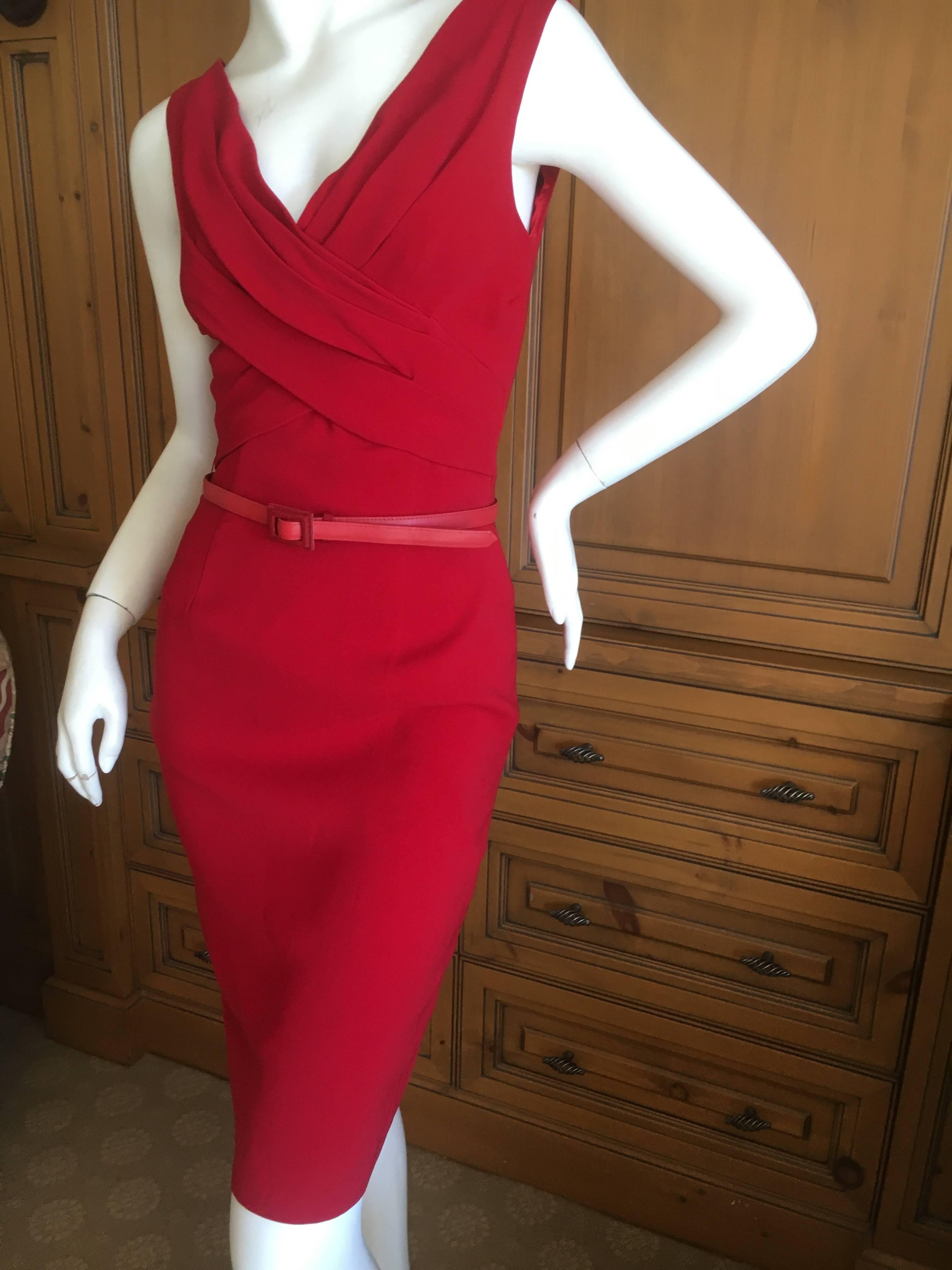 Christian Dior by John Galliano Red Belted Day Dress 1