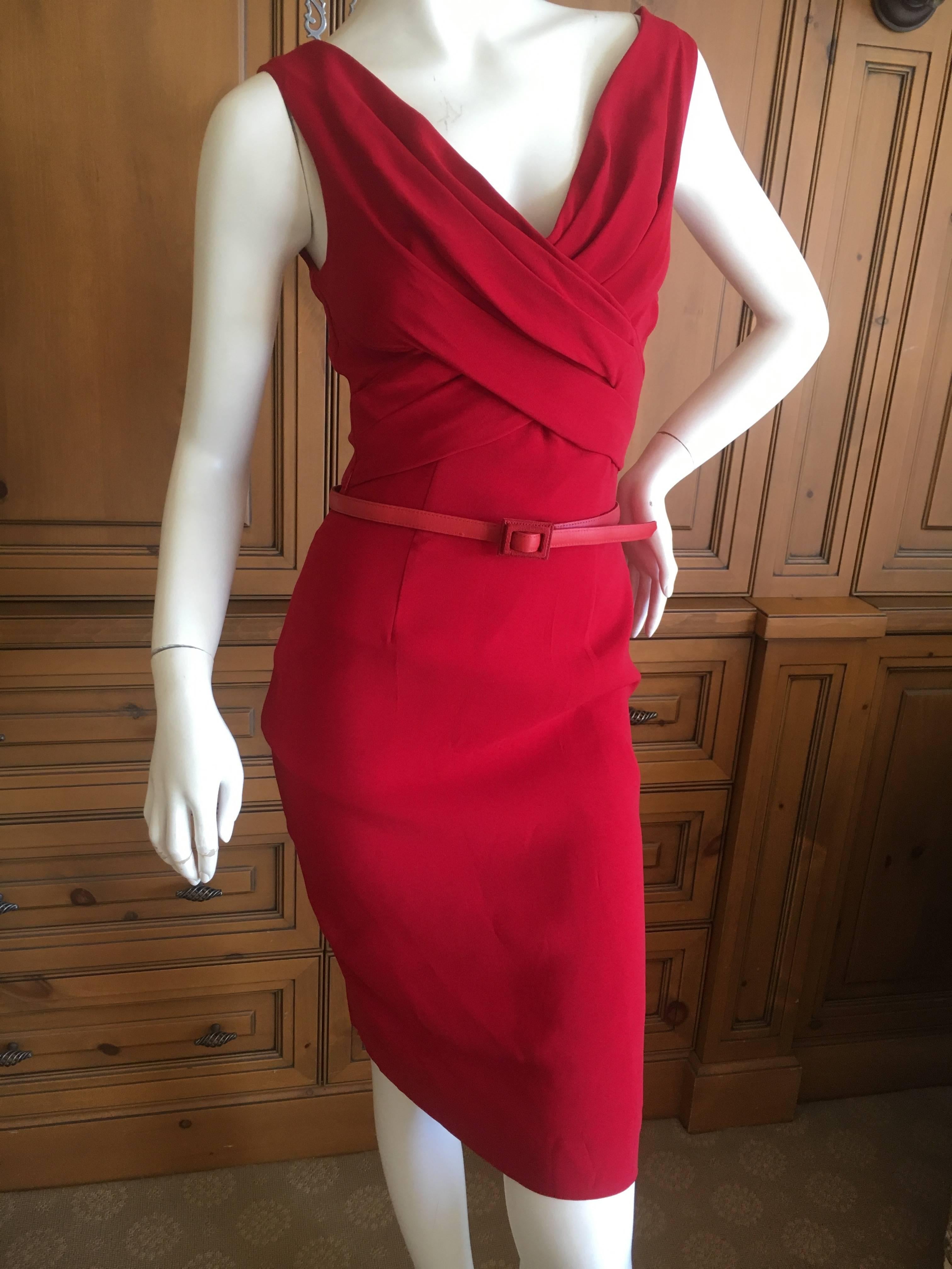 Christian Dior by John Galliano Red Belted Day Dress 2