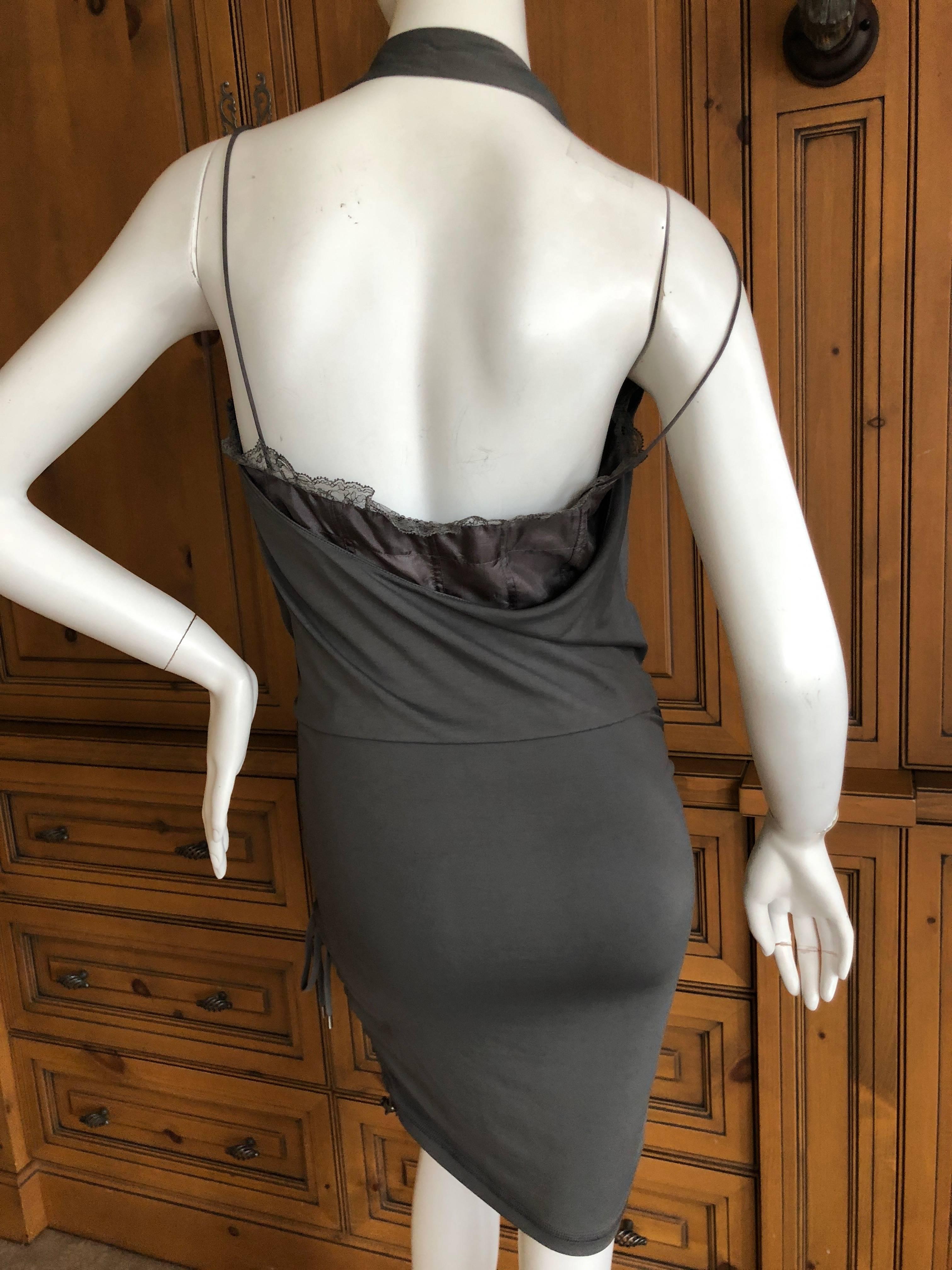 Christian Dior by John Galliano Lingerie Inspired Corset Laced Cocktail Dress For Sale 4