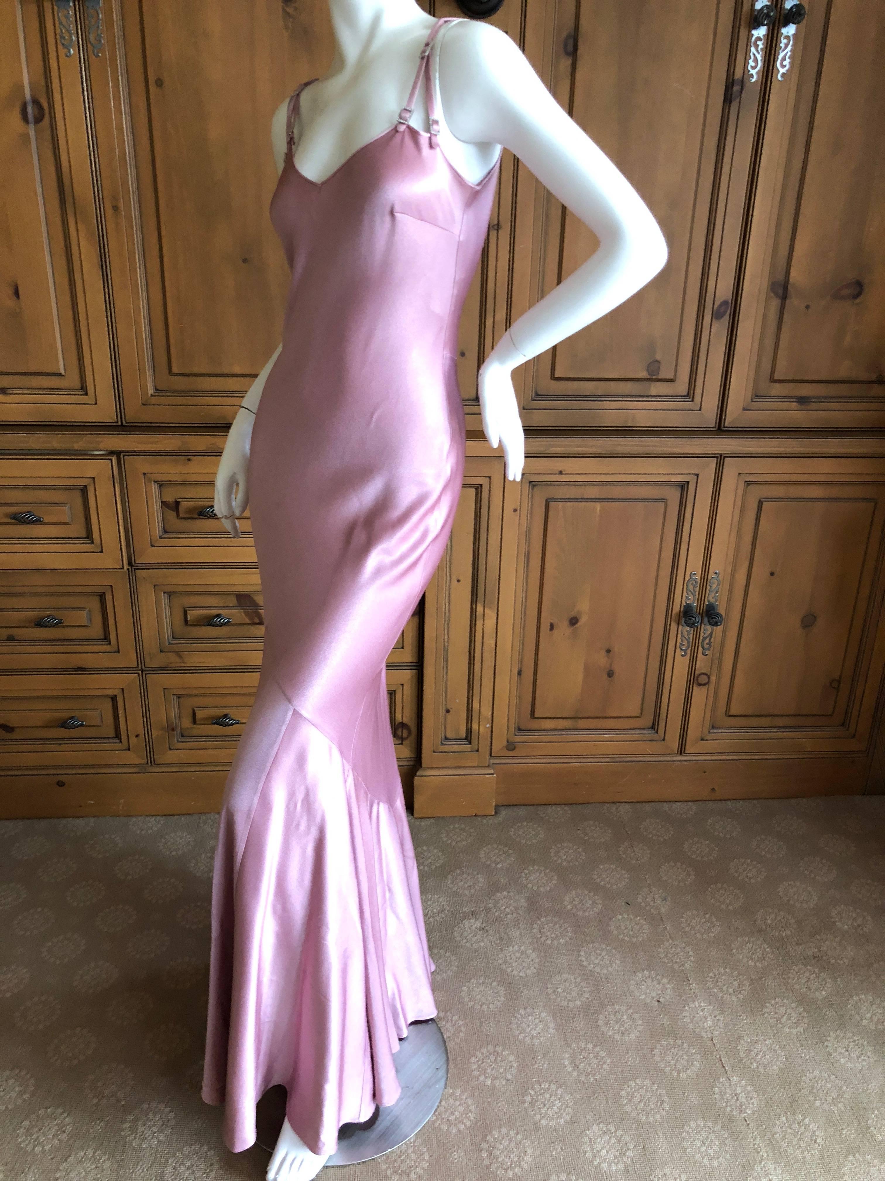 John Galliano Bias Cut Pink Vintage Dress with Fringed Shawl and Jeweled Straps In Excellent Condition For Sale In Cloverdale, CA