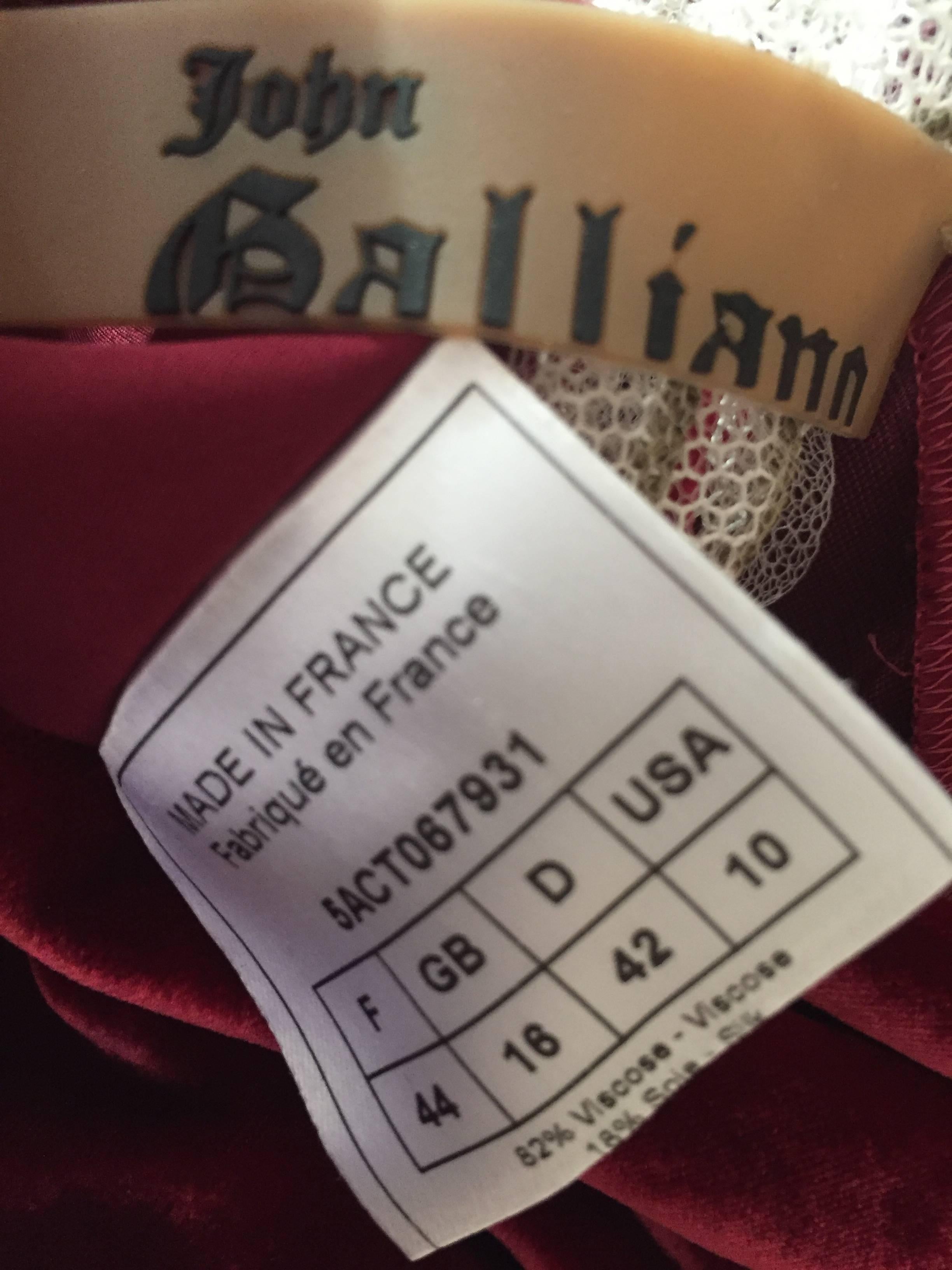 John Galliano Bias Cut Velvet Tattoo Illusion Sheer Back Dress For Sale 2