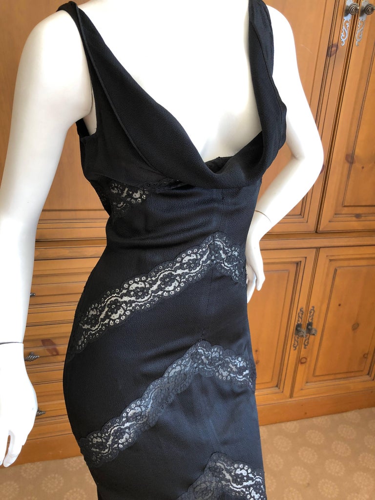 Christian Dior by John Galliano Black Lace Insert Evening Dress with ...