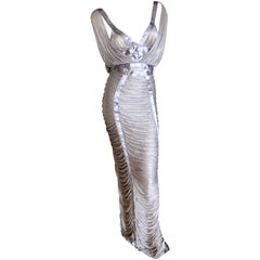 Yves Saint Laurent by Tom Ford Silvery Lilac Ruched Evening Dress  