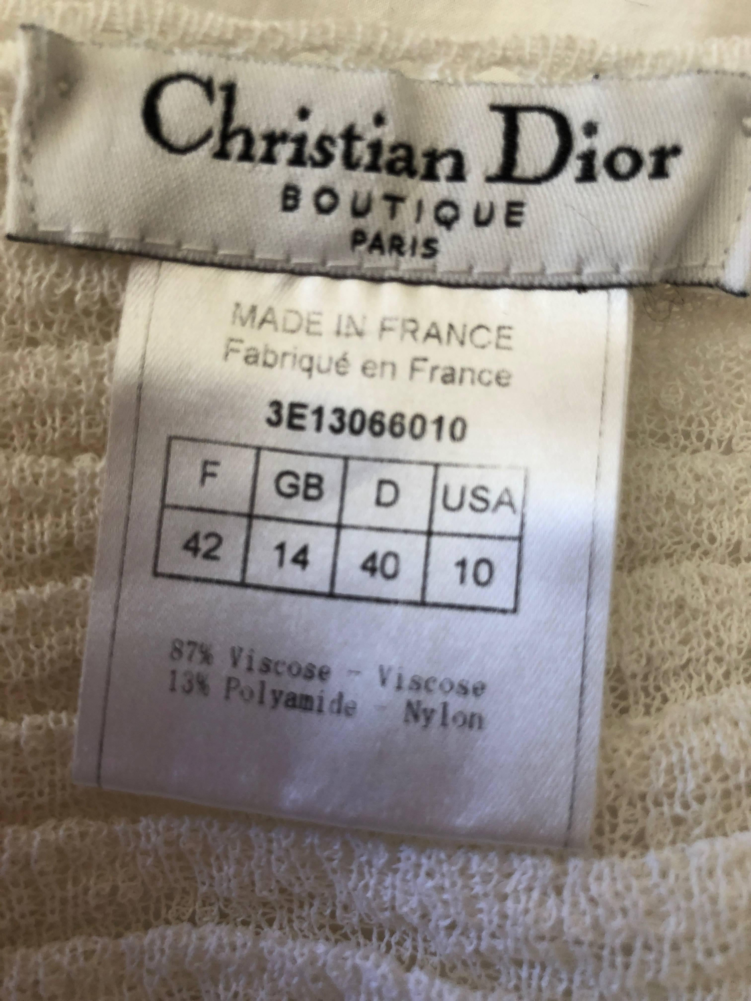 Christian Dior by John Galliano Gauzy White Ribbon Dress  For Sale 2