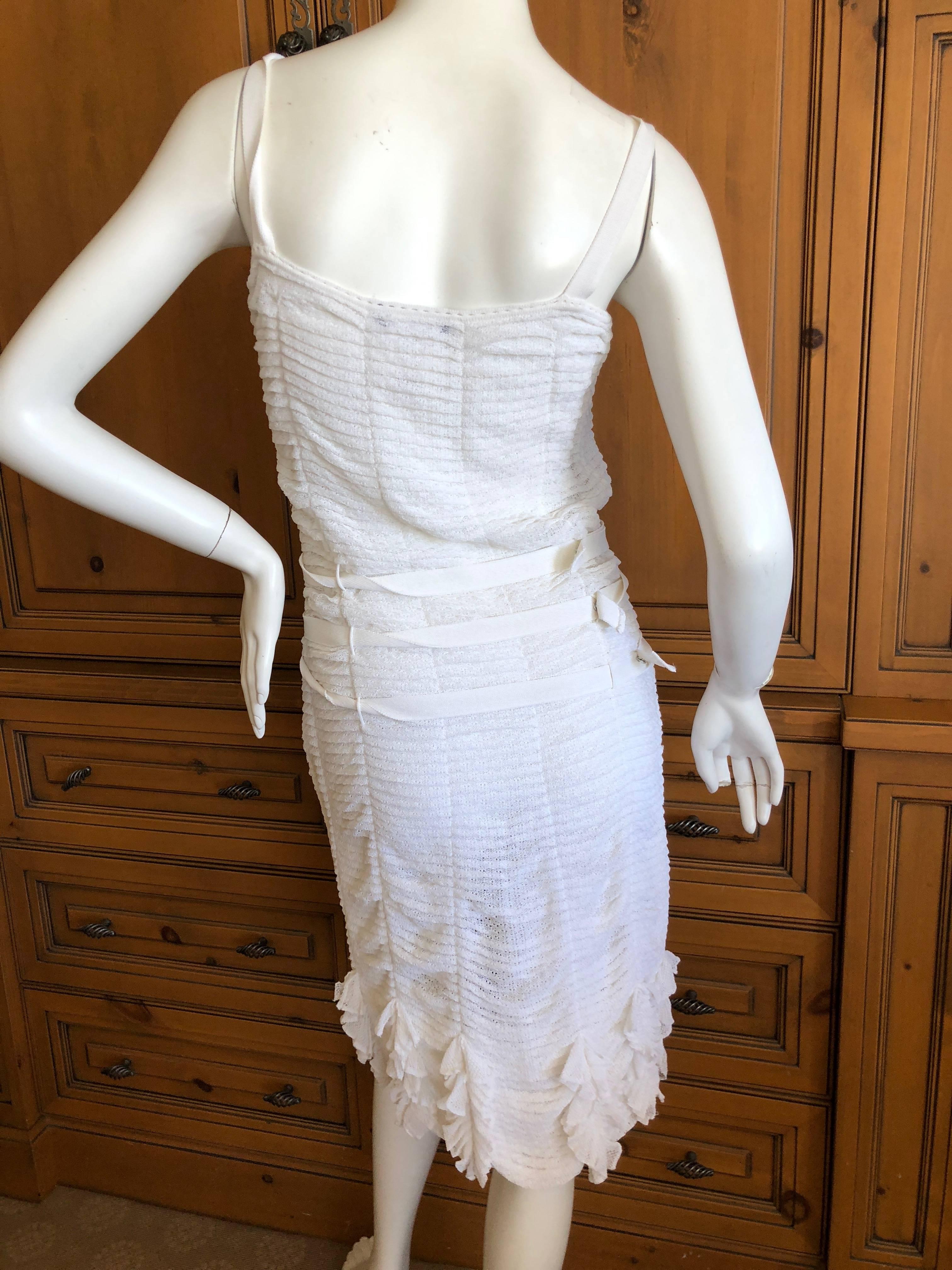 Women's Christian Dior by John Galliano Gauzy White Ribbon Dress For Sale