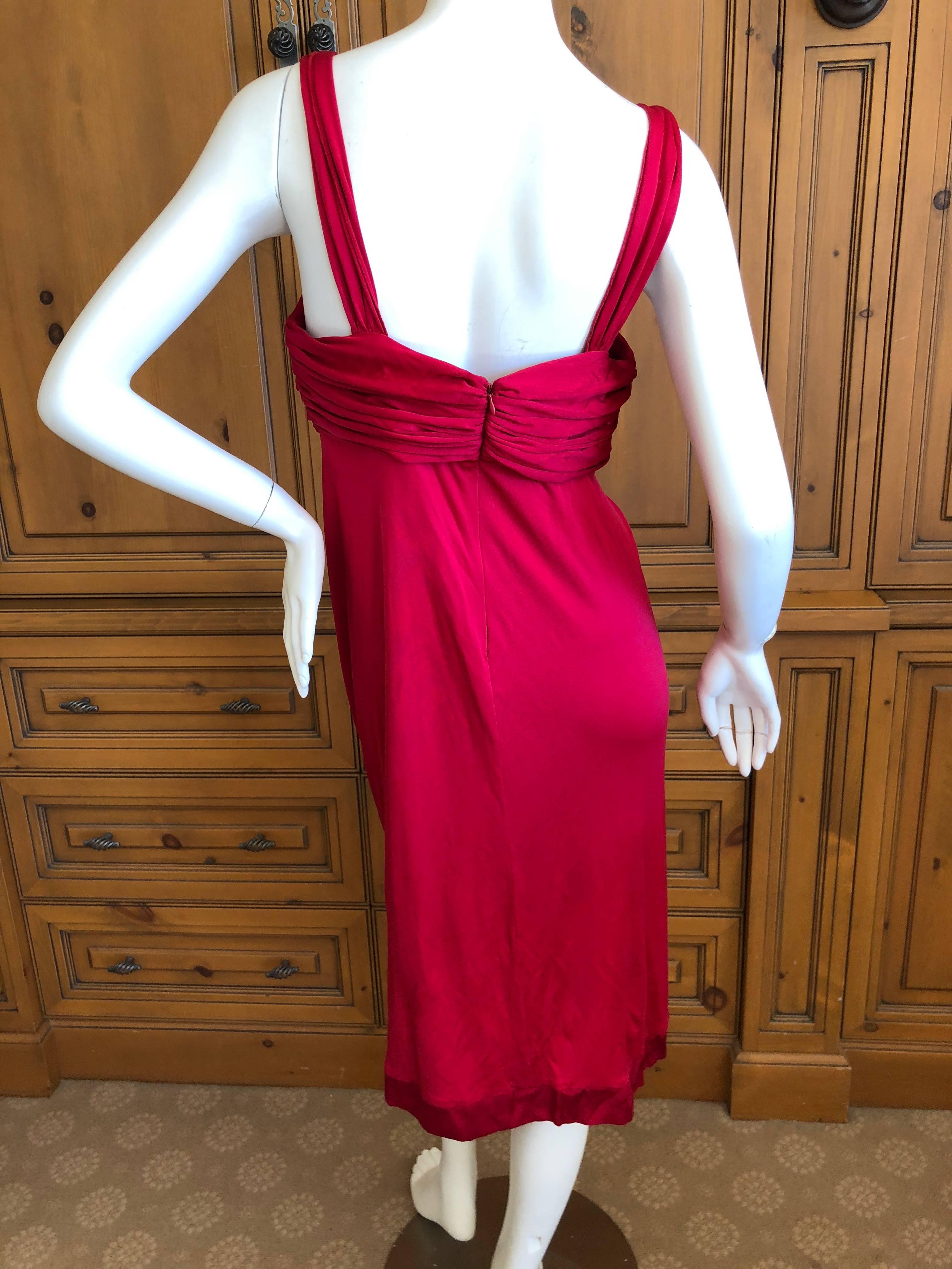 Christian Dior Crystal Embellished Red Cocktail Dress  For Sale 2
