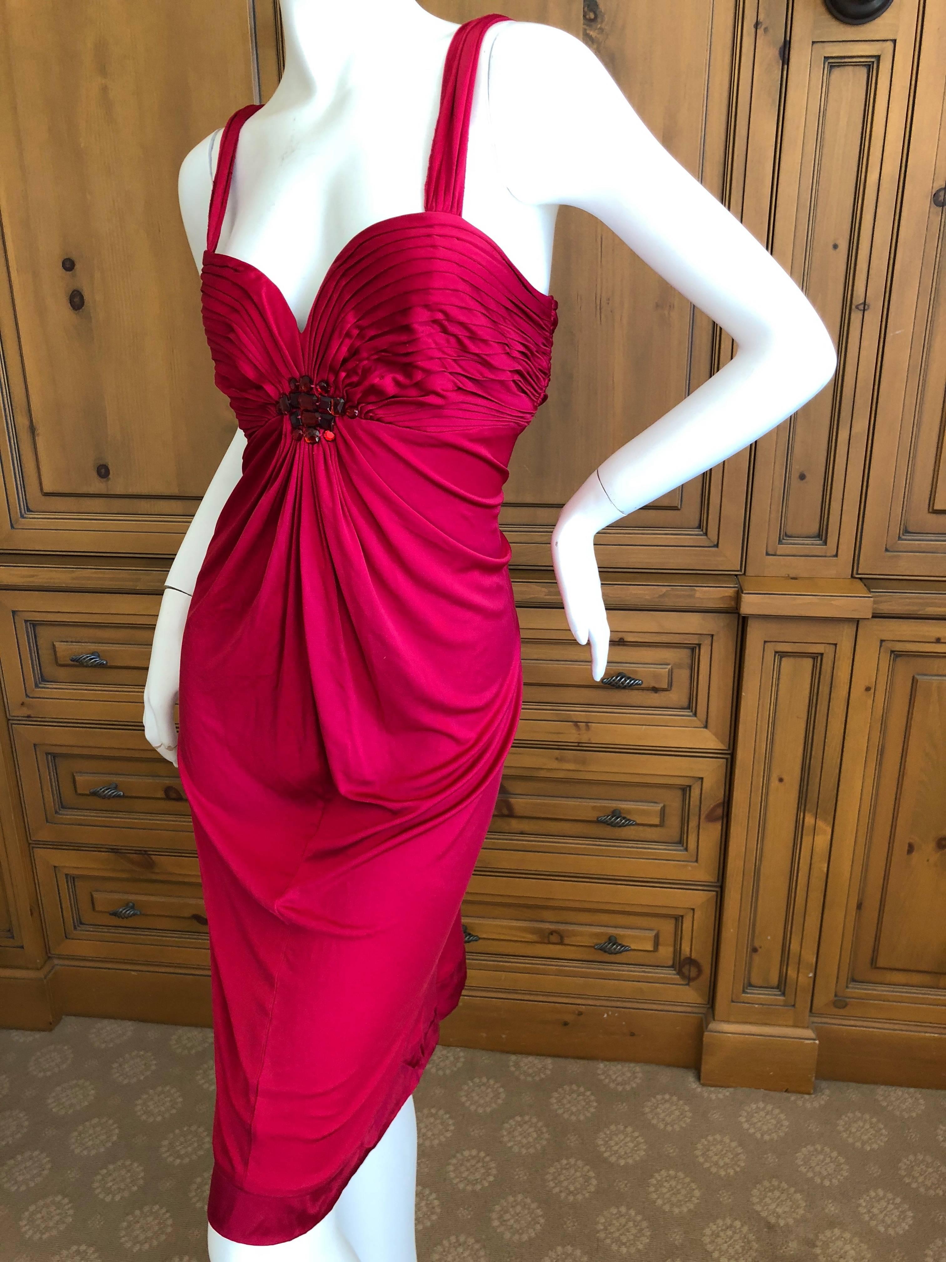 Christian Dior Crystal Embellished Red Cocktail Dress  For Sale 1