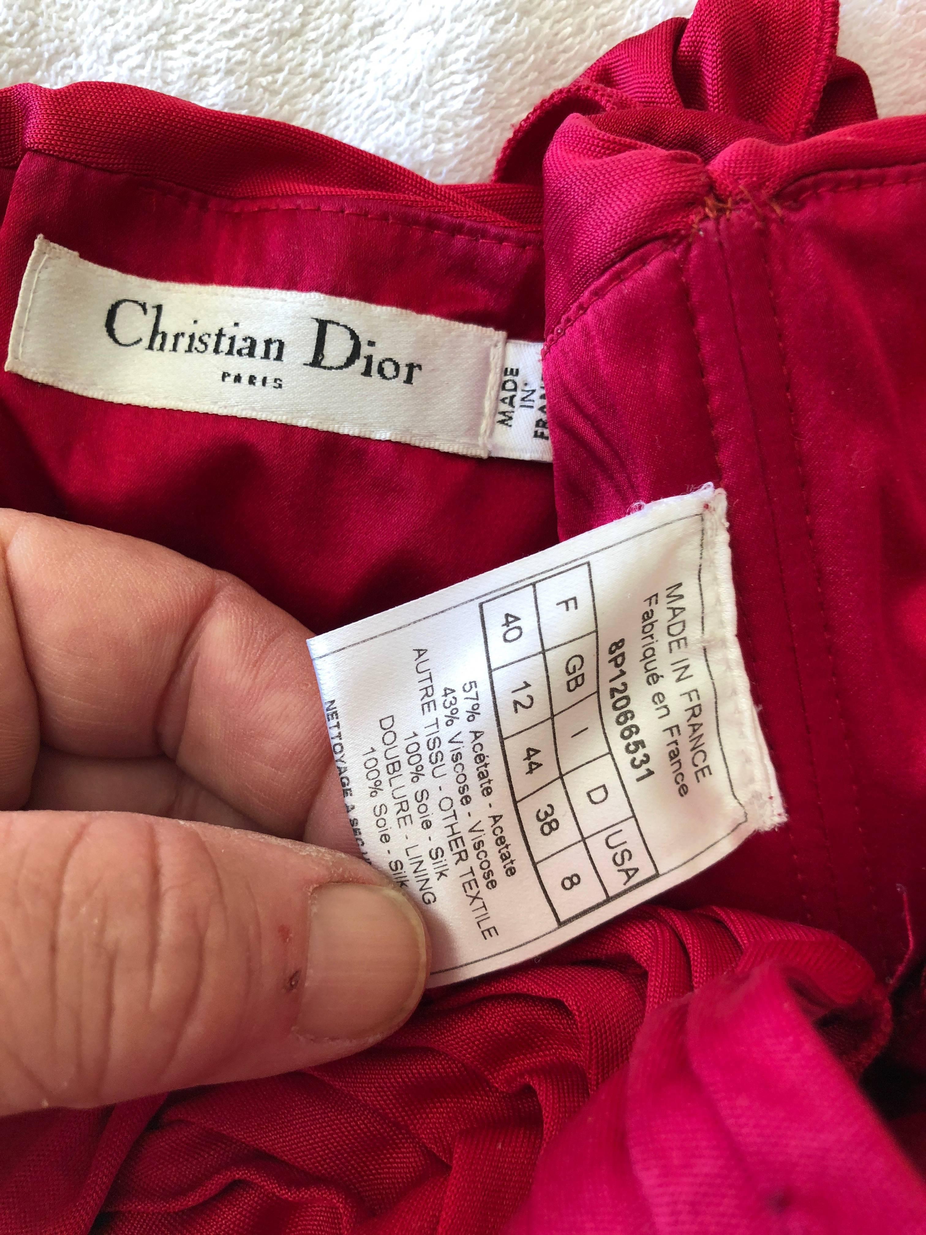 Christian Dior Crystal Embellished Red Cocktail Dress  For Sale 3
