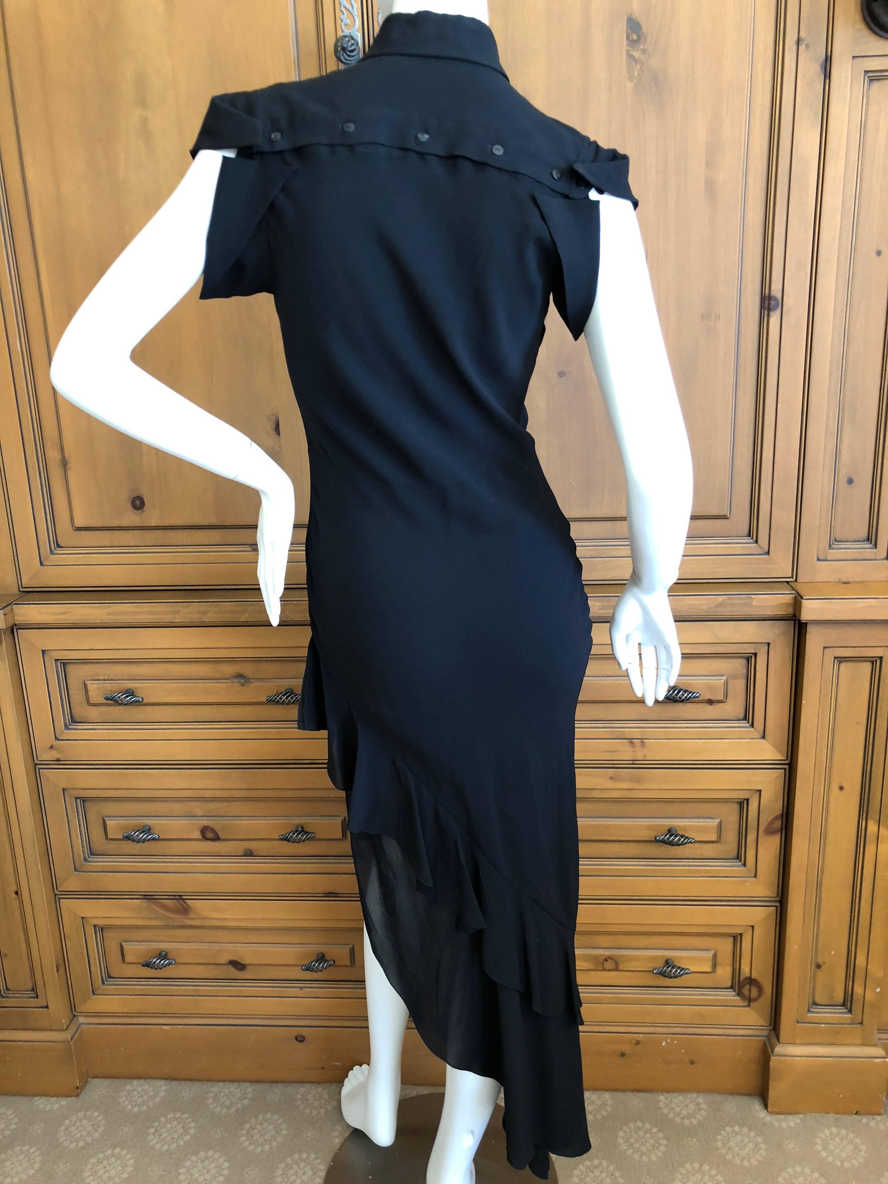 John Galliano Vintage 90's Label Black Silk Cheongsam Style Evening Dress  For Sale 2