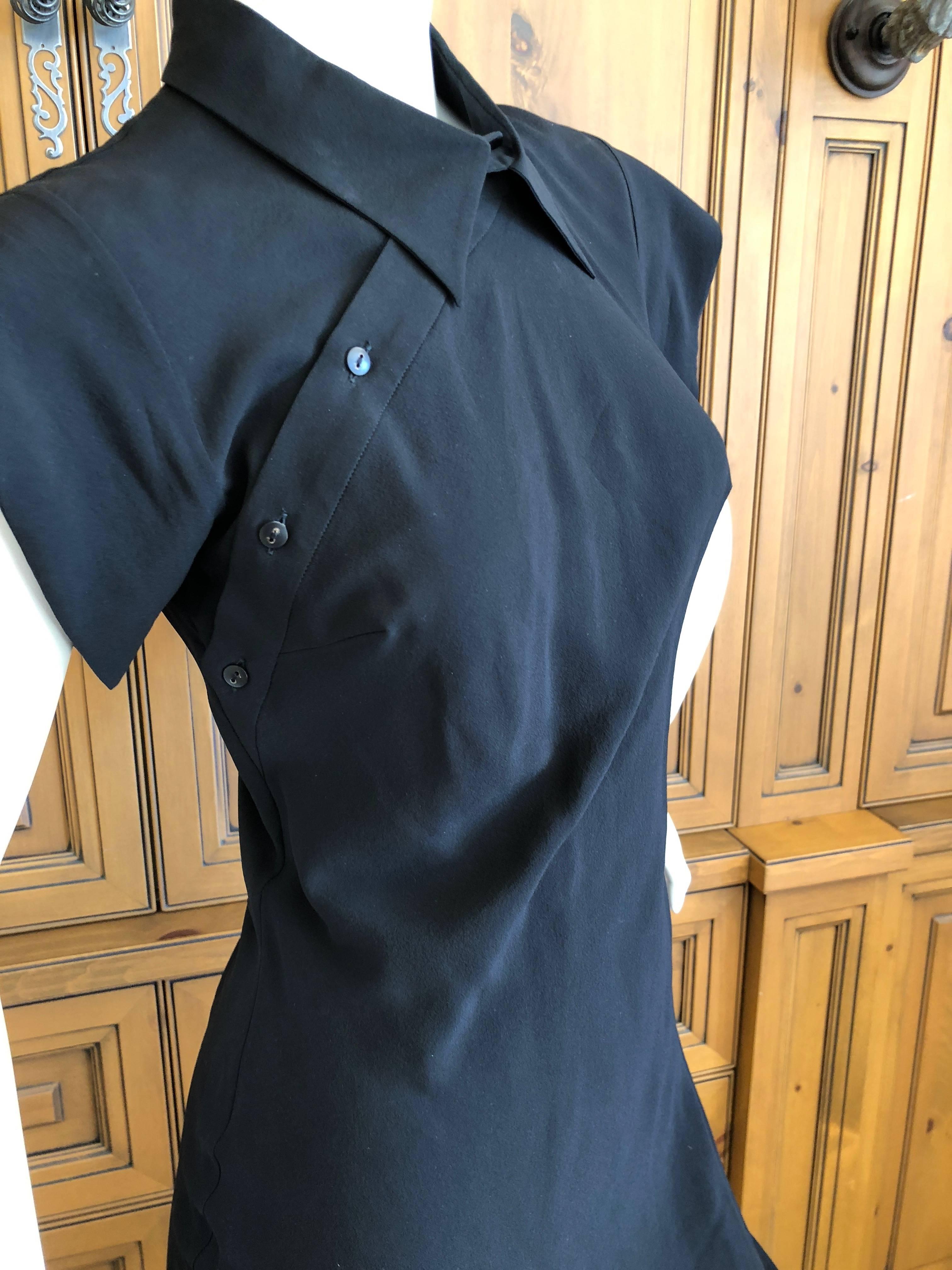 John Galliano Vintage 90's Label Black Silk Cheongsam Style Evening Dress  In Excellent Condition For Sale In Cloverdale, CA