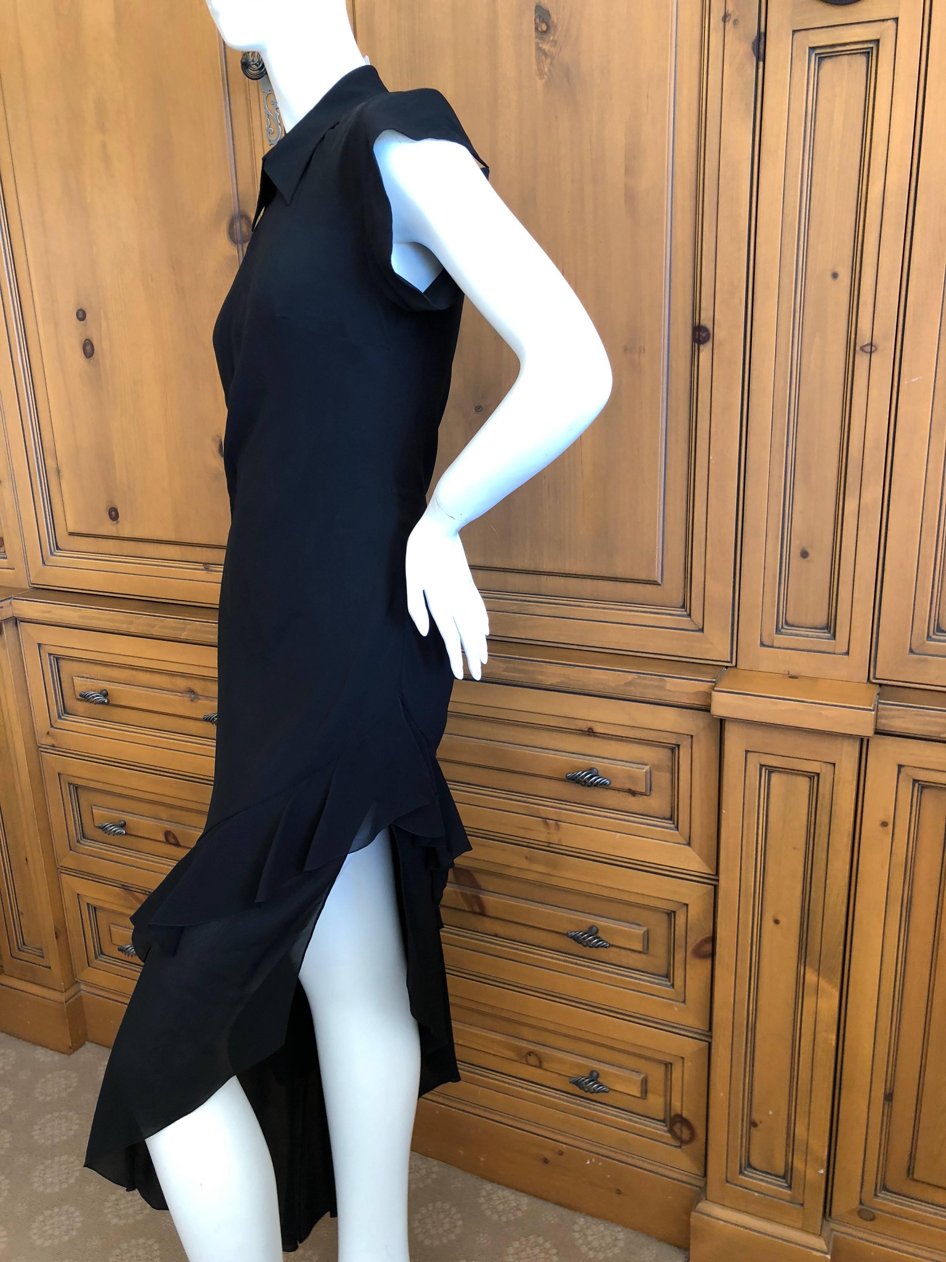 John Galliano Vintage 90's Label Black Silk Cheongsam Style Evening Dress  For Sale 1
