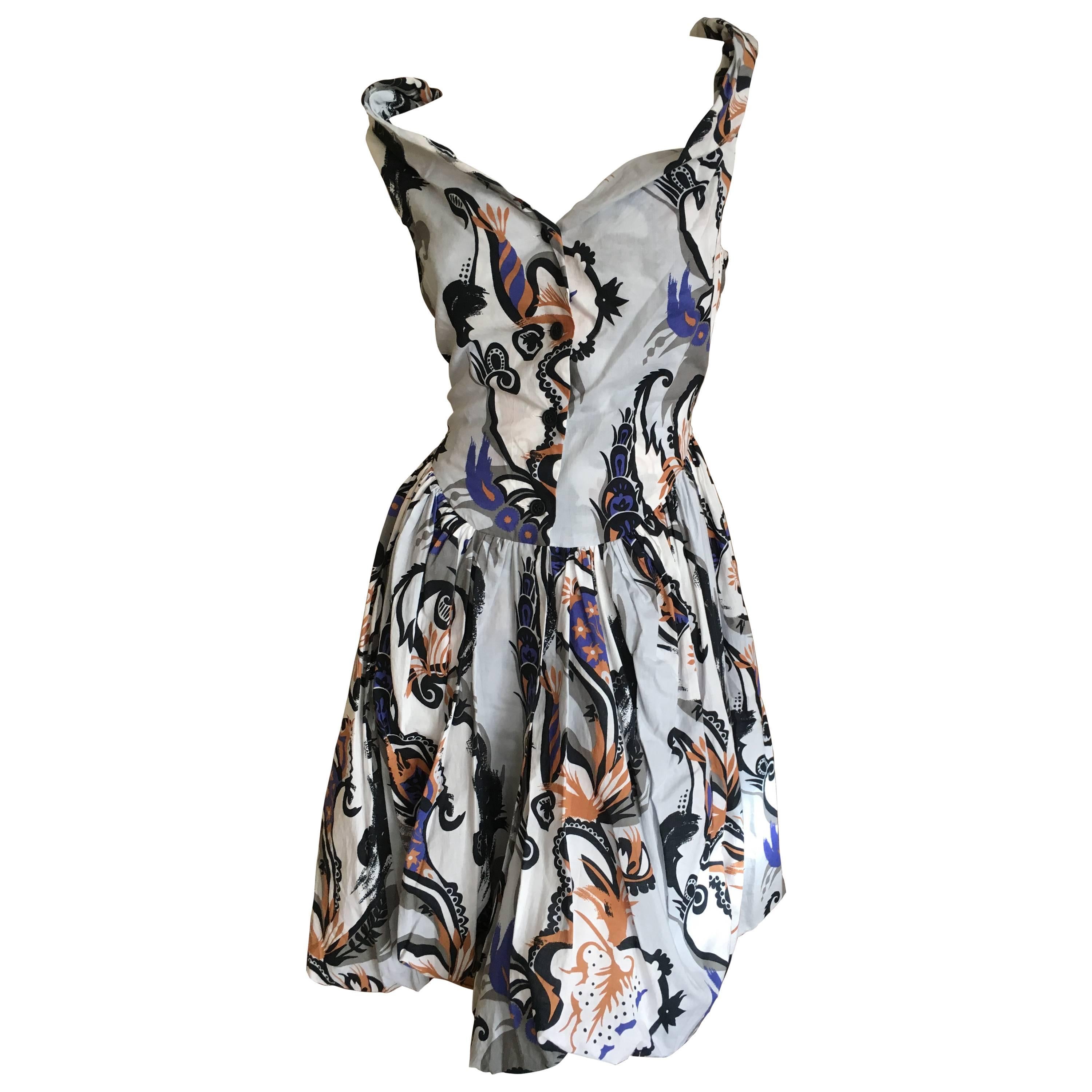 Vivienne Westwood Paisley Cotton "Bubbly" Day Dress for Anglomania Size 42 NWT For Sale