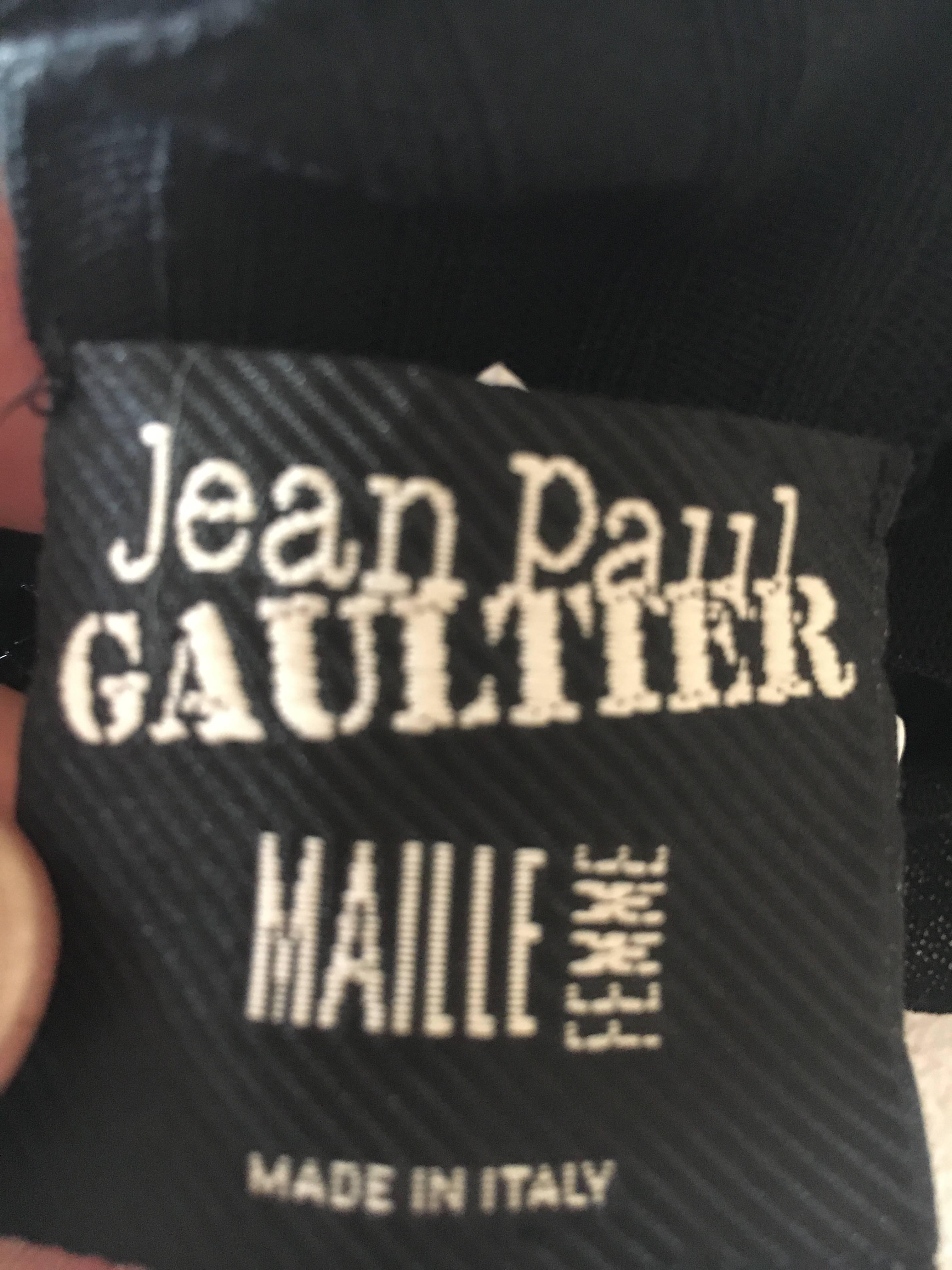 Jean Paul Gaultier Vintage 90's Draped Black Metal Mesh Evening Tank Top In Excellent Condition For Sale In Cloverdale, CA