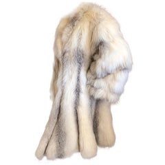 Retro Gianni Versace Furs Rare Arctic Fox Swing Coat with  110" Sweep 