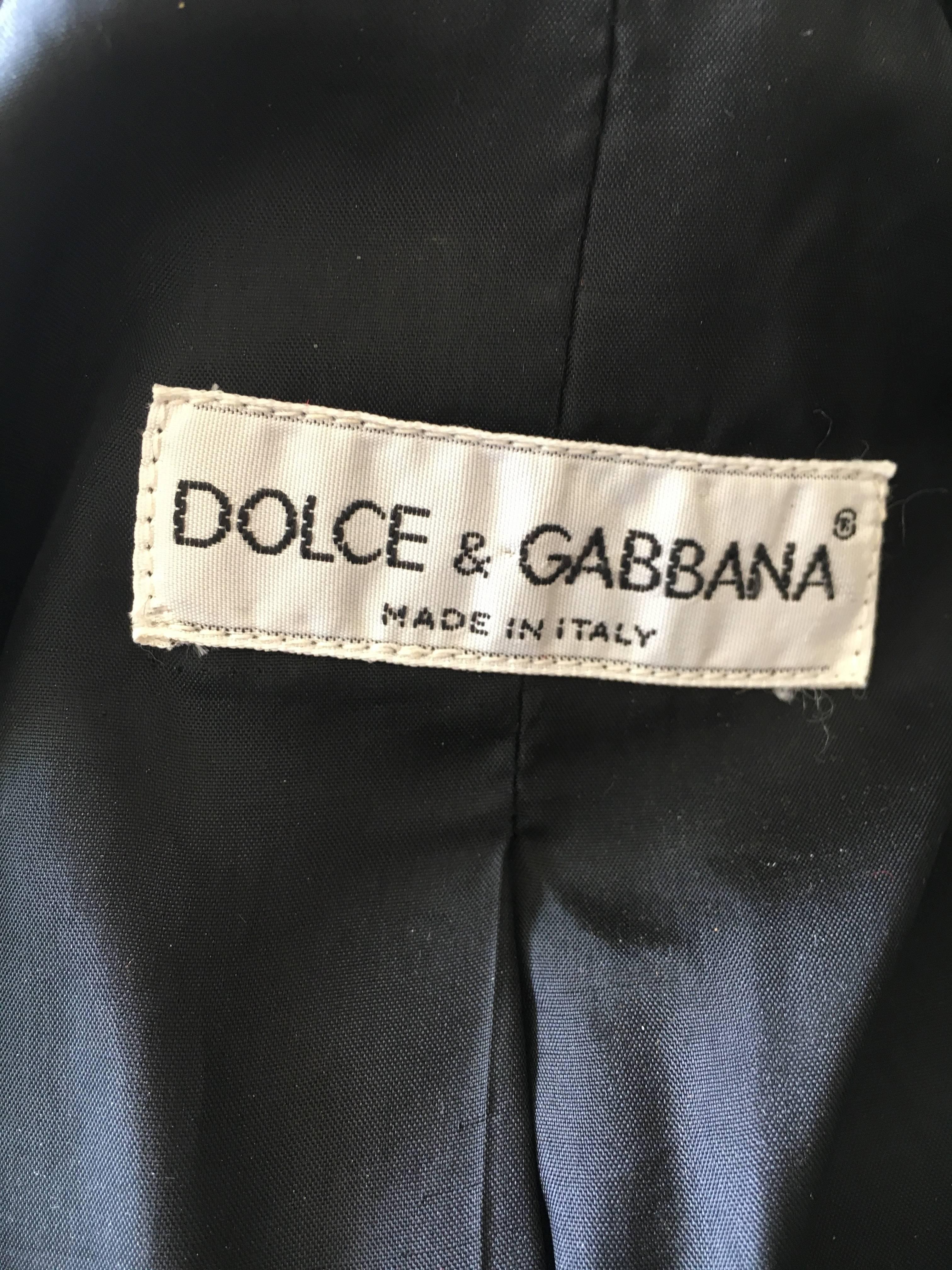 Dolce & Gabbana 1980's Sun King Le Roi Sequin Beaded Black Jacket For Sale 4