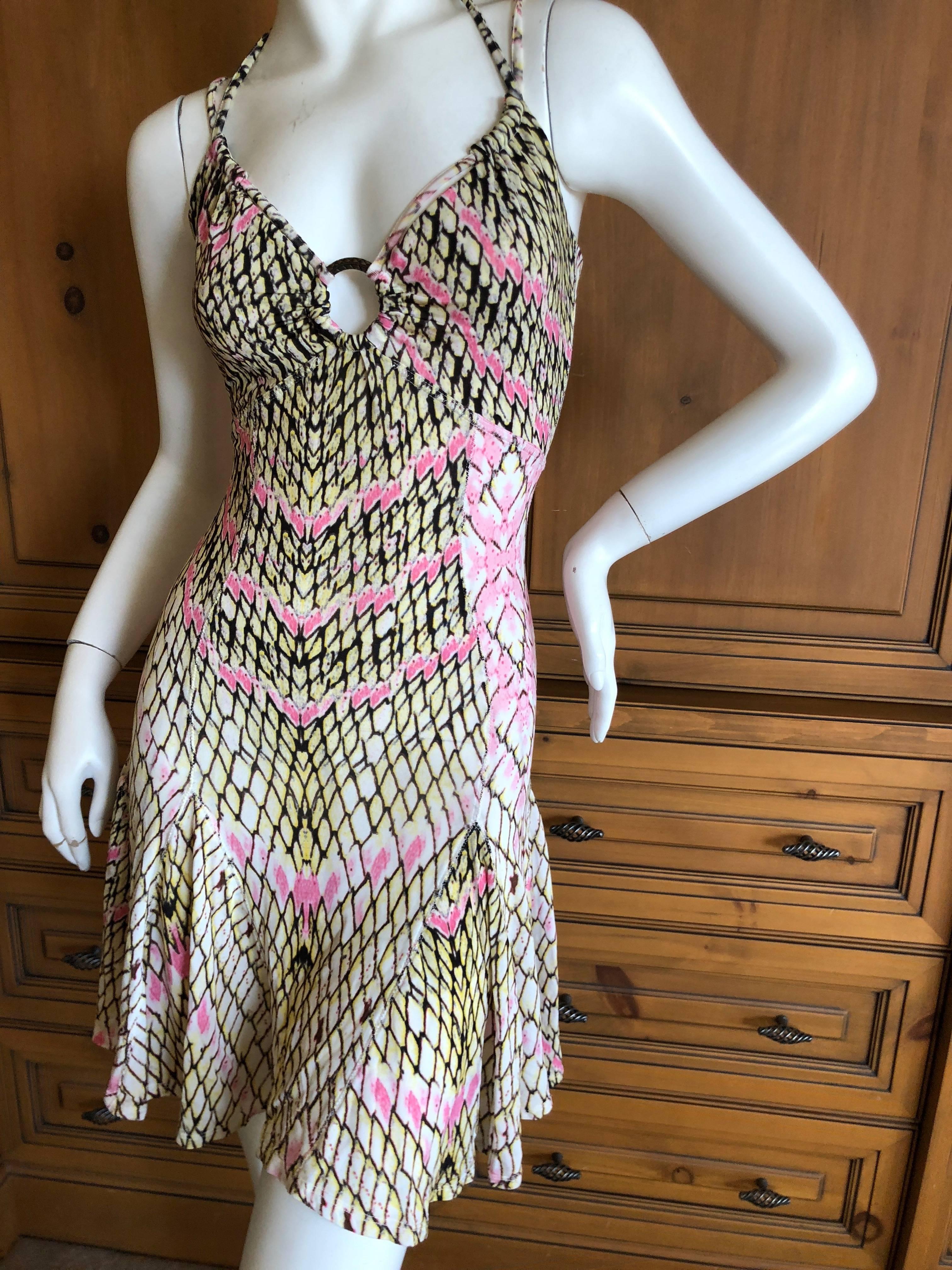 Just Cavalli by Roberto Cavalli Sweet Reptile Print Mini Dress  In Excellent Condition In Cloverdale, CA