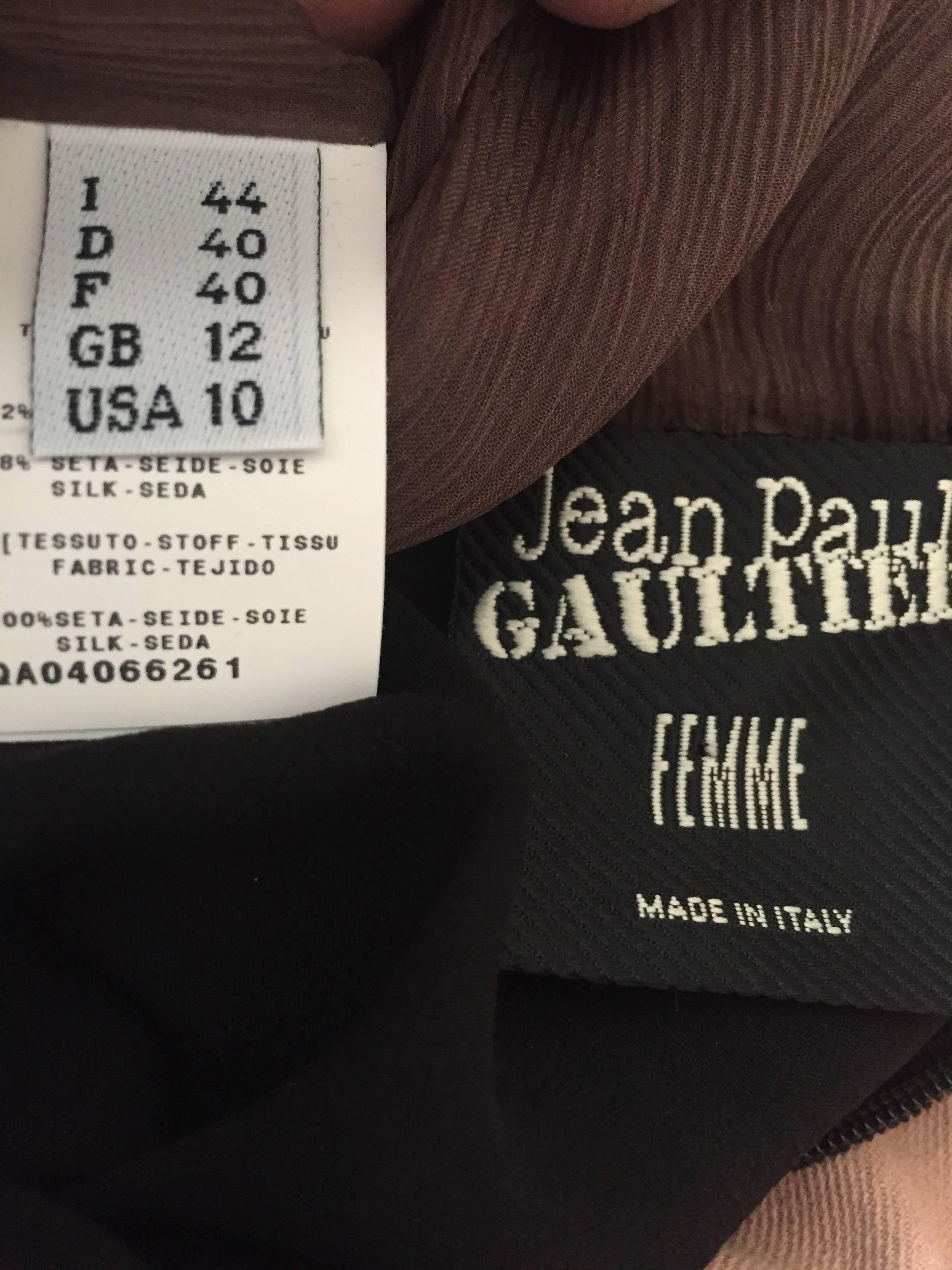 Jean Paul Gaultier Sheer Soutache Trim Velvet Dress w Convertible Sleeves 5