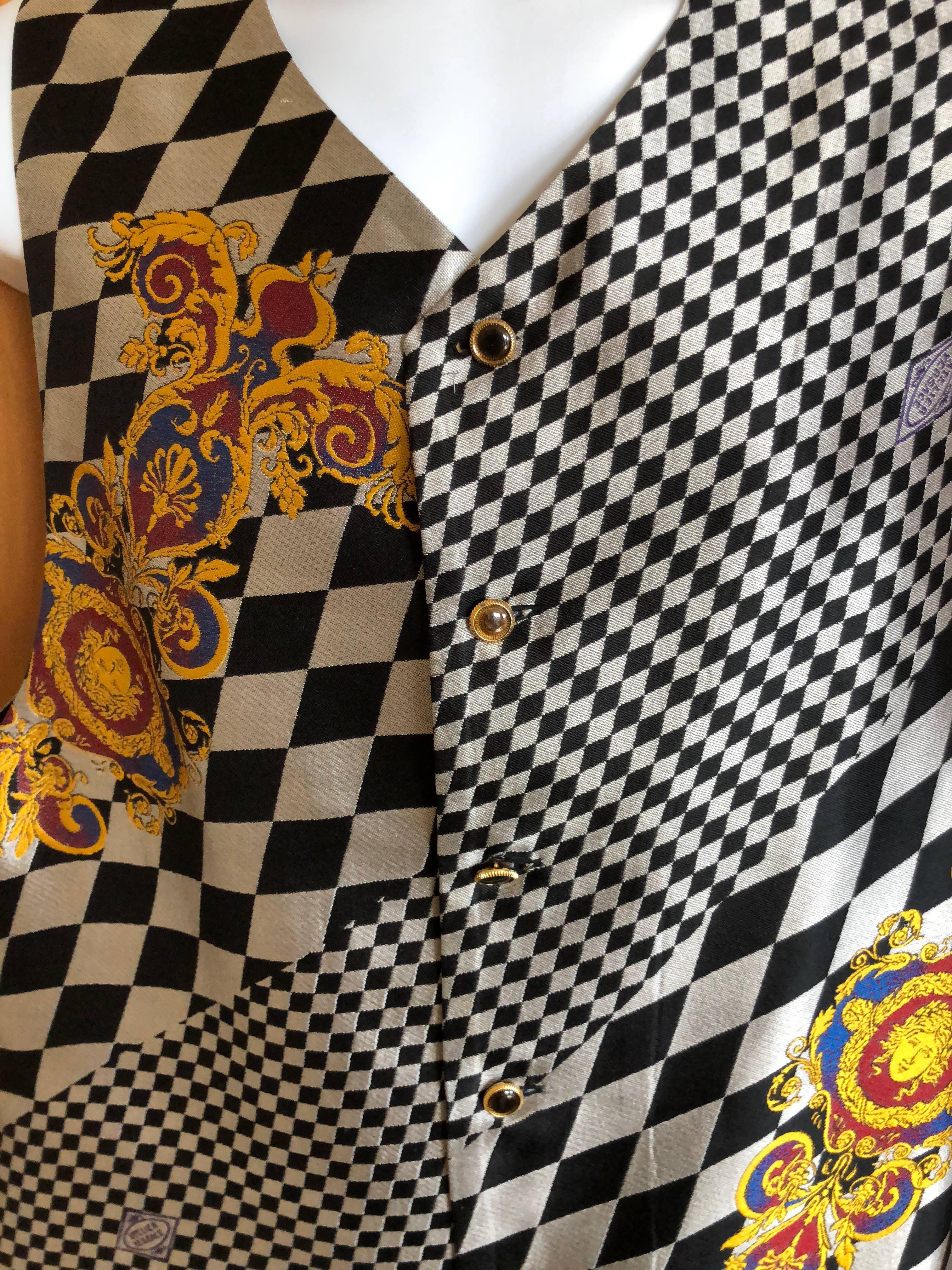 Gianni Versace Atelier Versace Vintage 80's  Op Art Men's Vest For Sale 3