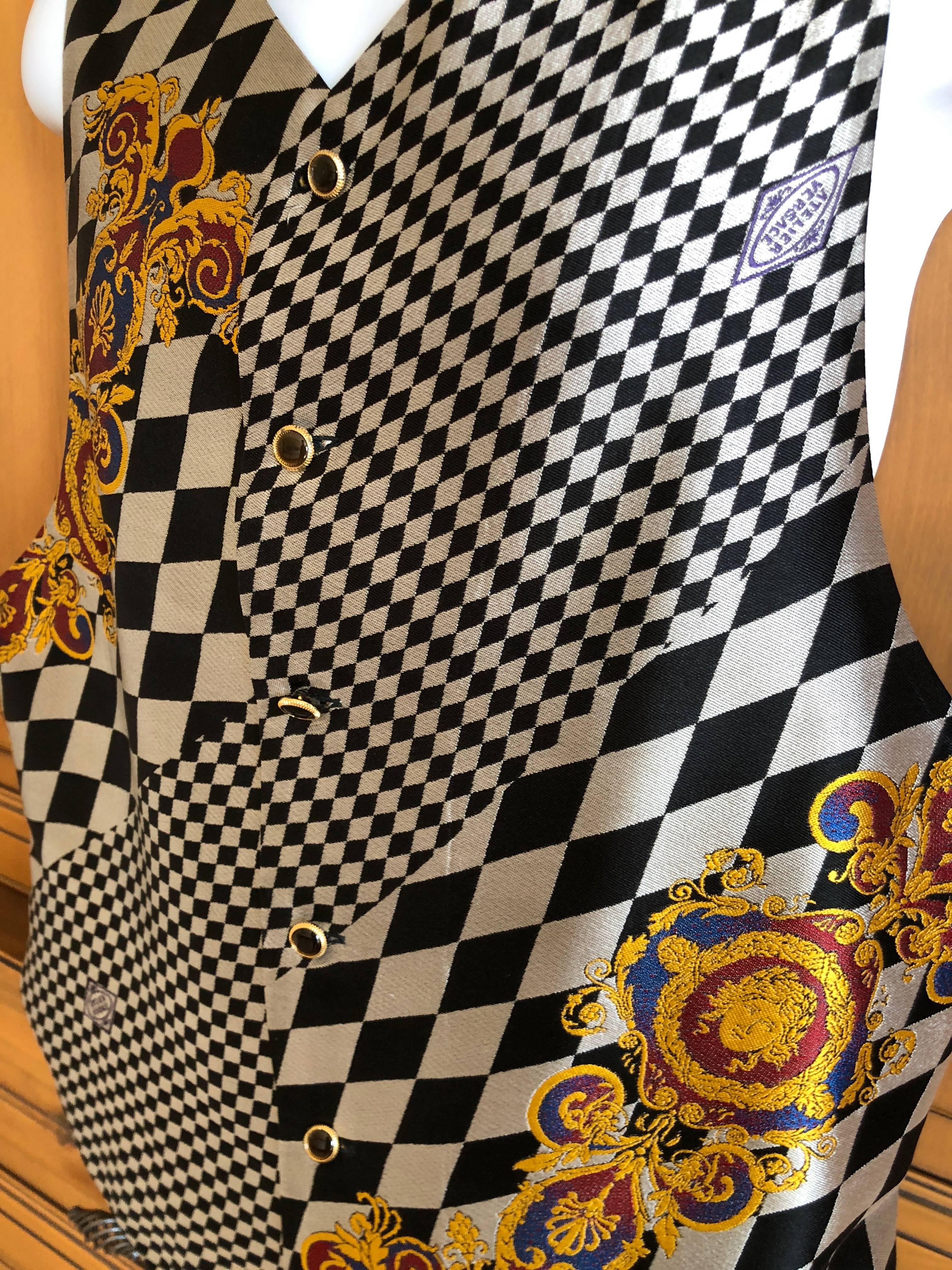 Gianni Versace Atelier Versace Vintage 80's  Op Art Men's Vest For Sale 5