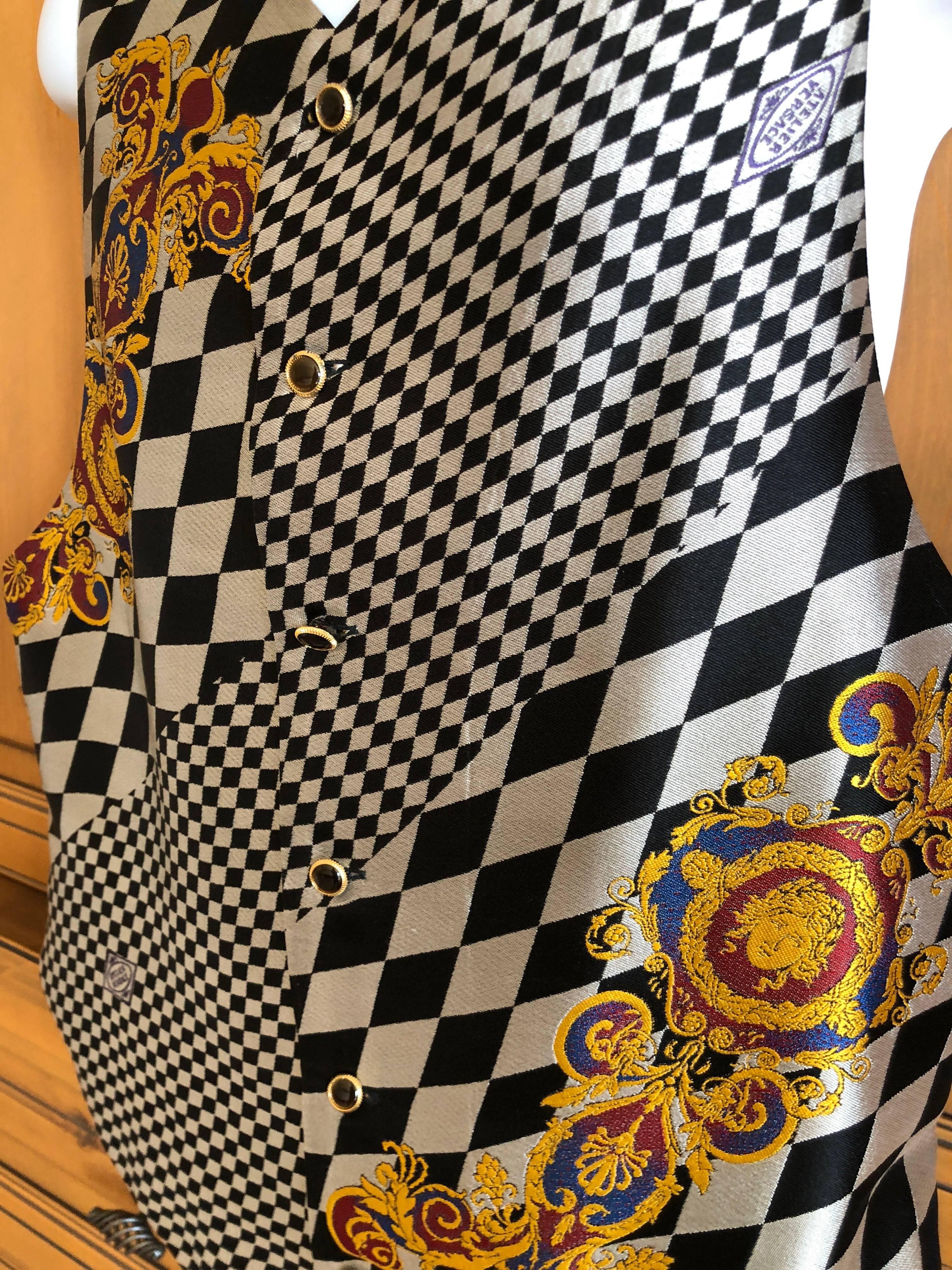 Gianni Versace Atelier Versace Vintage 80's  Op Art Men's Vest For Sale 6