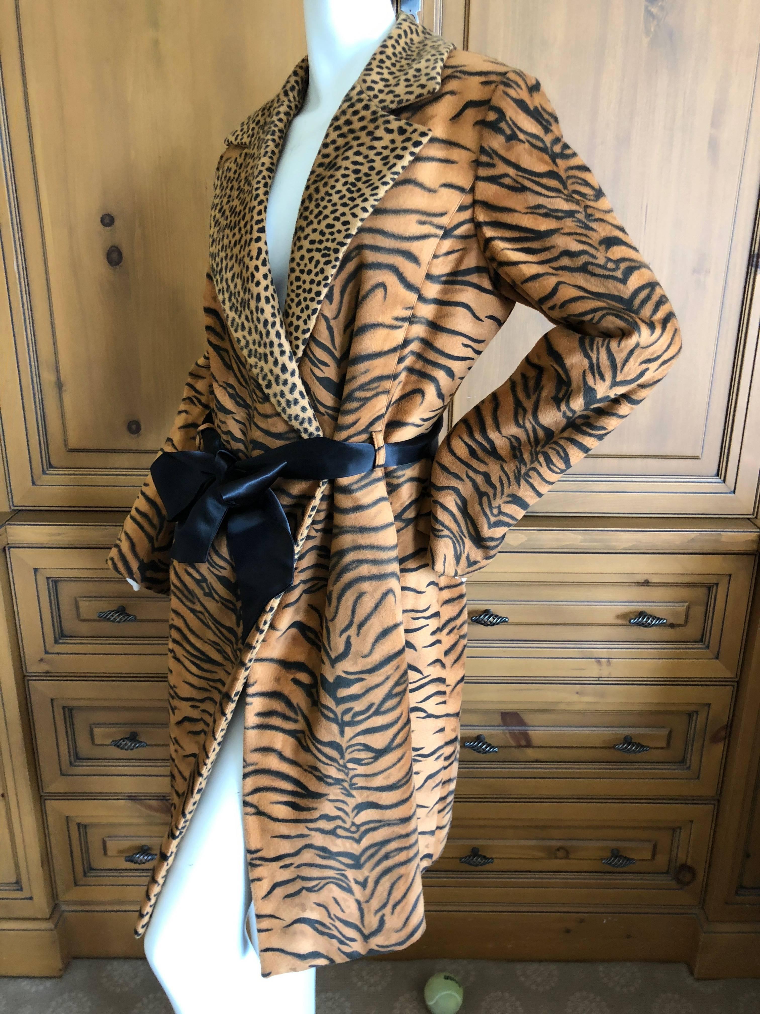 Versace Jeans Couture Vintage Plush Animal Print Trench Coat 4