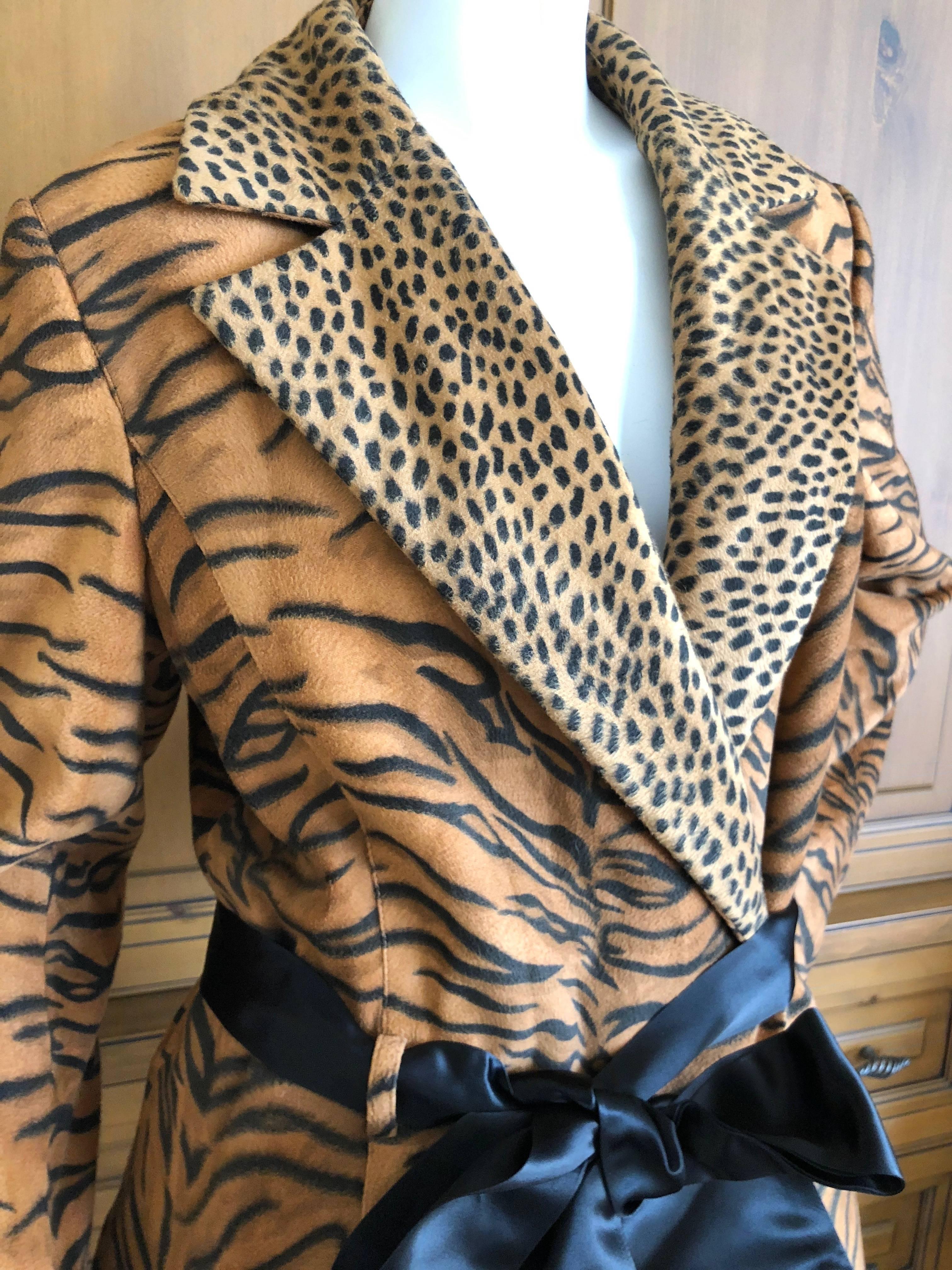 Versace Jeans Couture Vintage Plush Animal Print Trench Coat 2