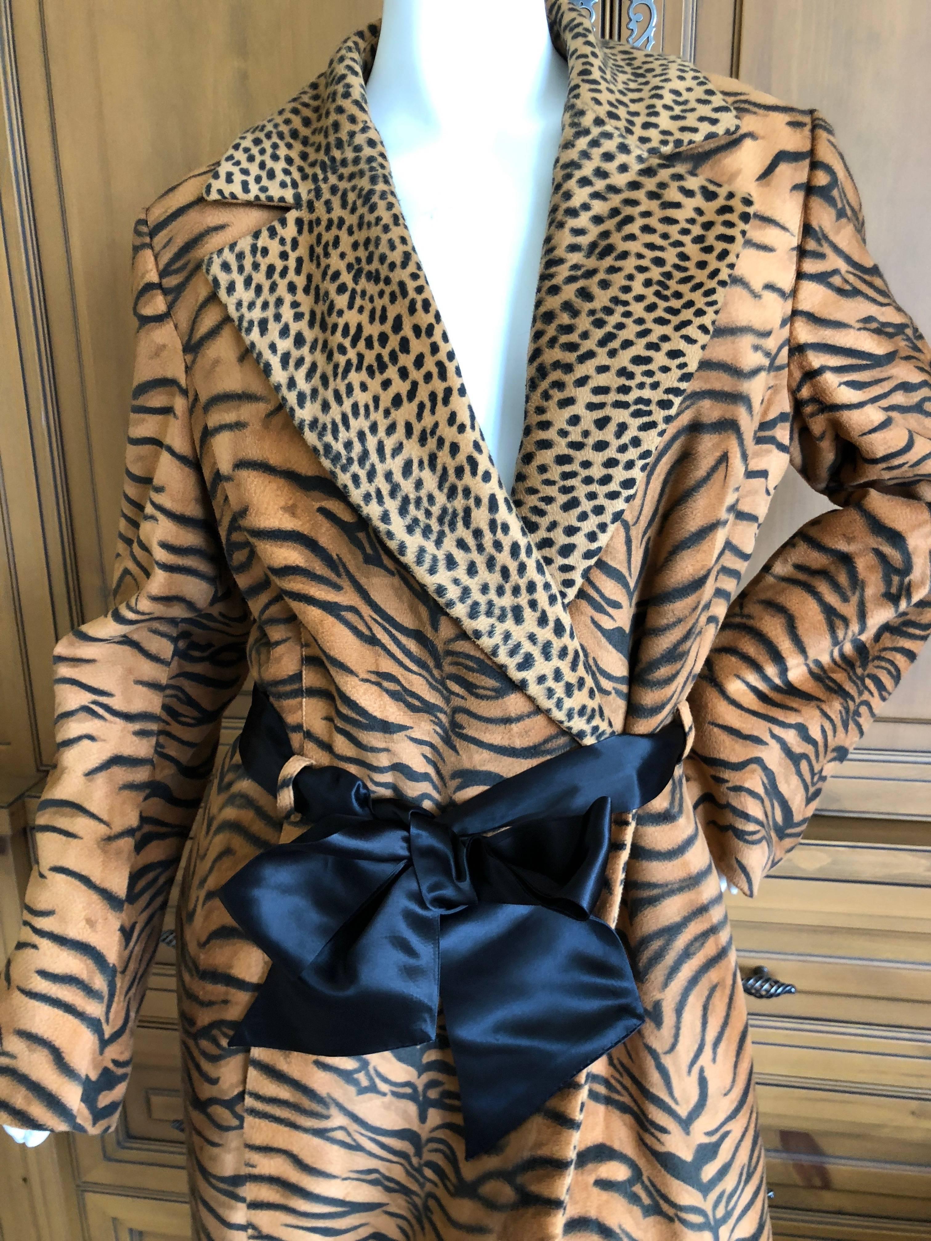 Women's Versace Jeans Couture Vintage Plush Animal Print Trench Coat