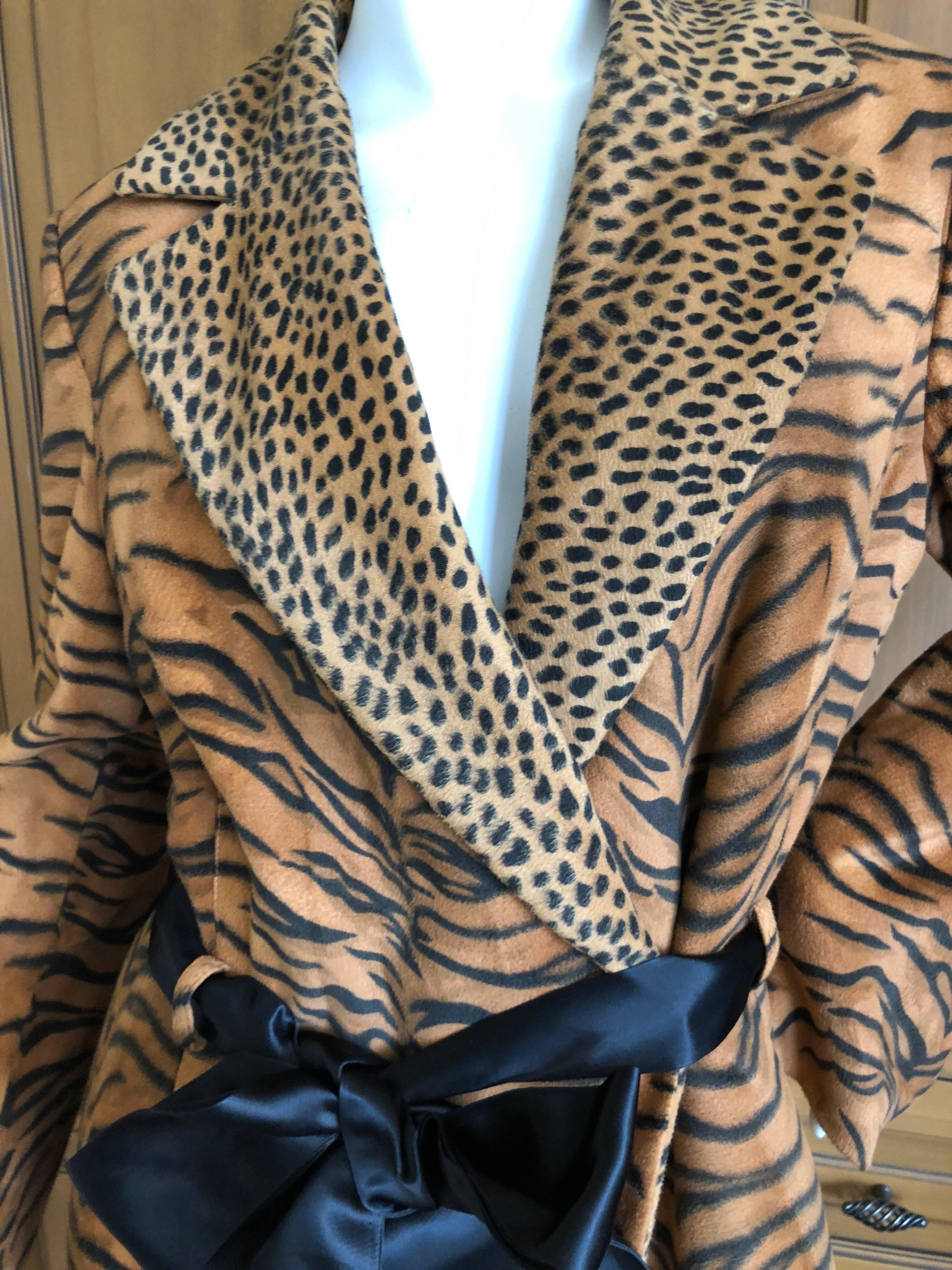 Versace Jeans Couture Vintage Plush Animal Print Trench Coat 3