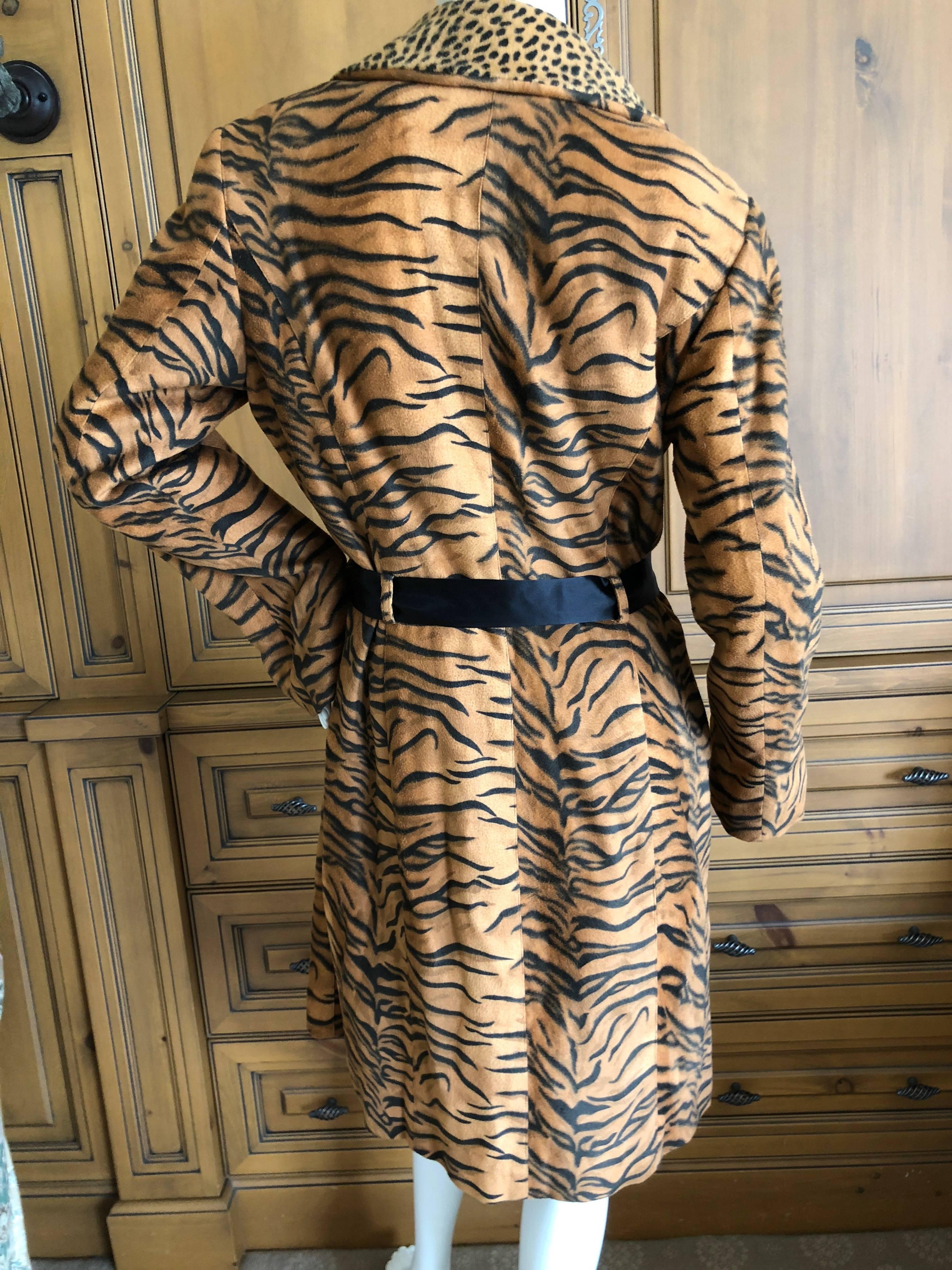 Versace Jeans Couture Vintage Plush Animal Print Trench Coat 6