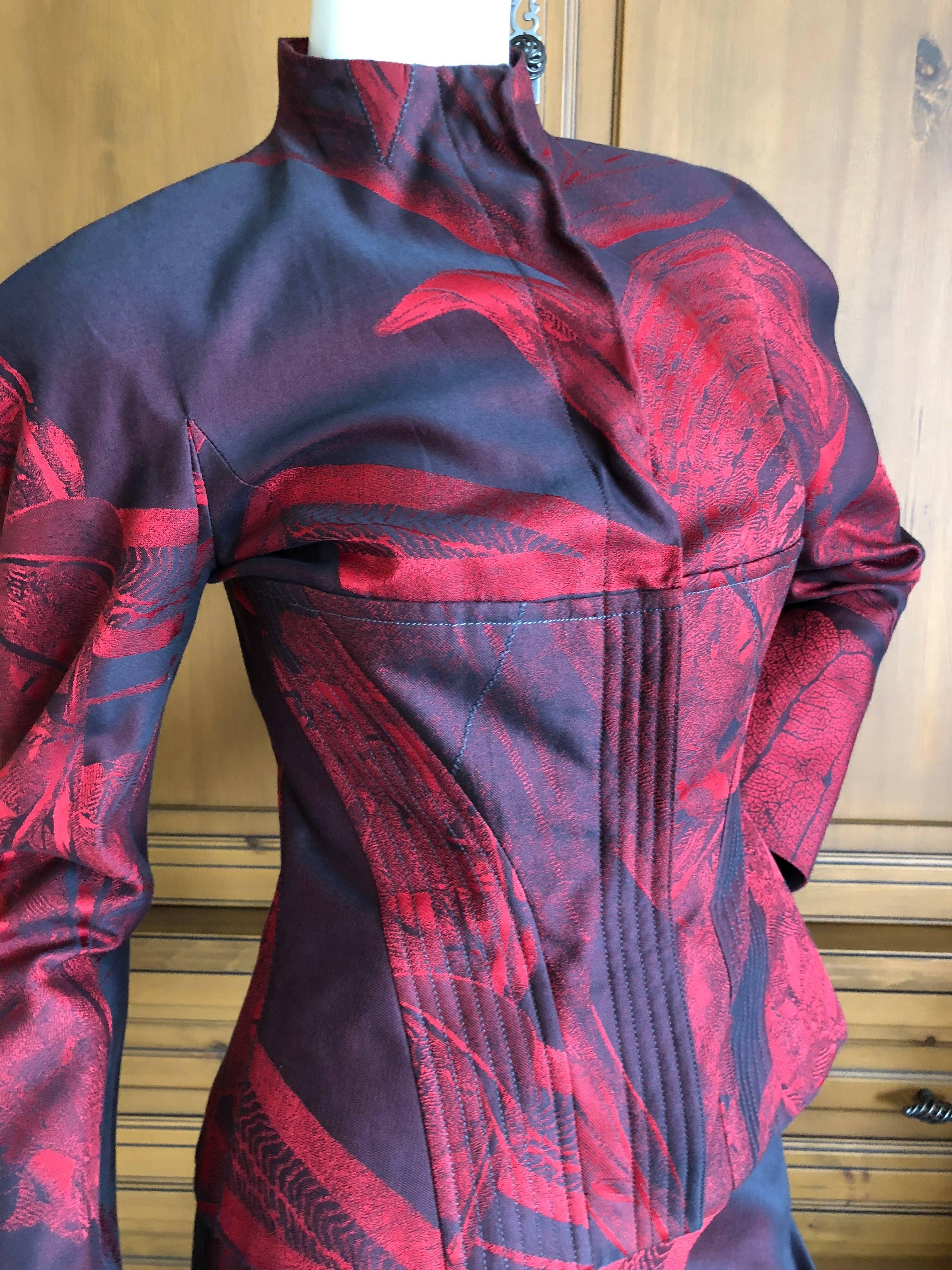 Christian Lacroix Red Vintage Silk Cotton Blend Skirt Suit 1