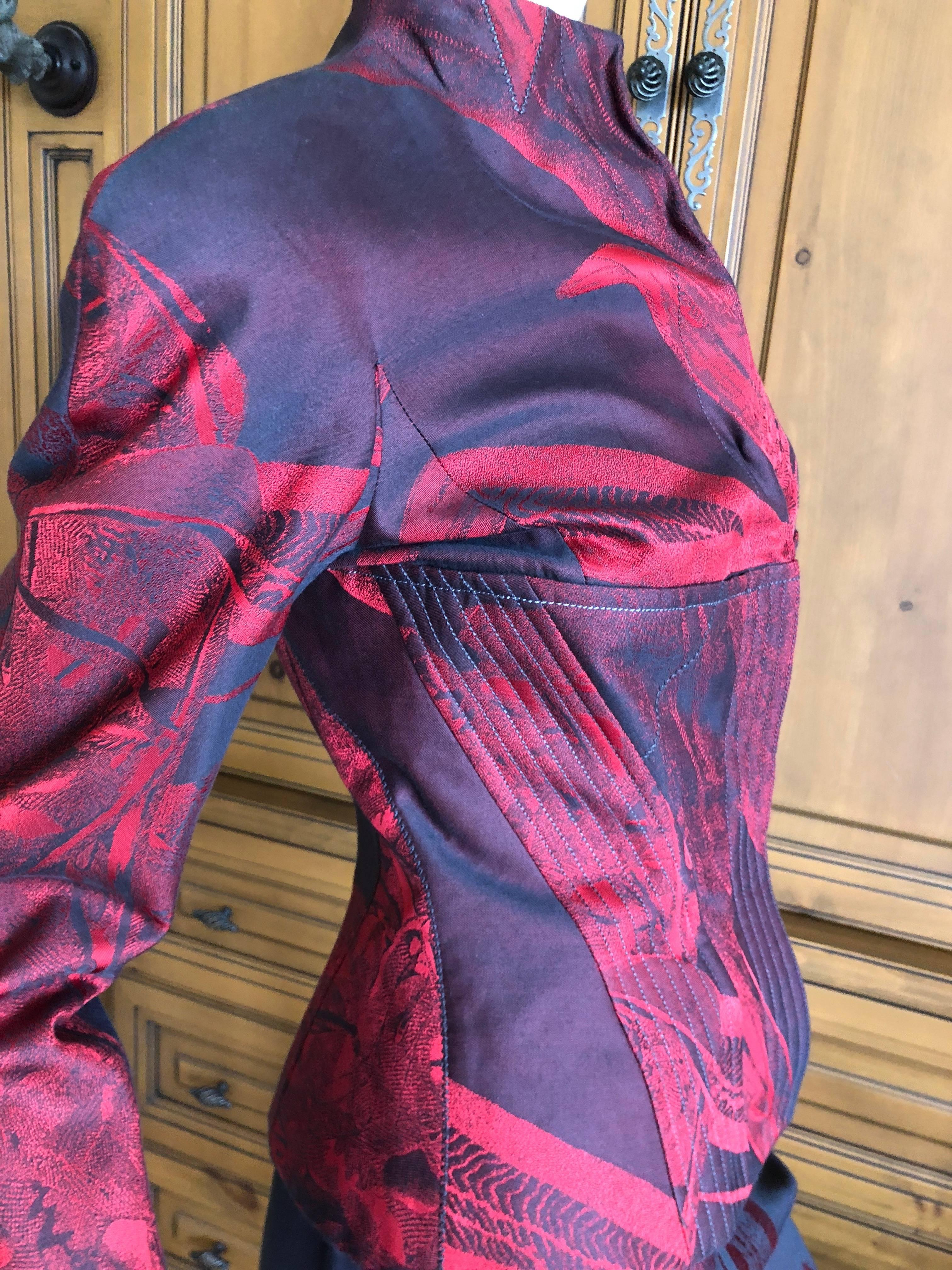 Christian Lacroix Red Vintage Silk Cotton Blend Skirt Suit 6