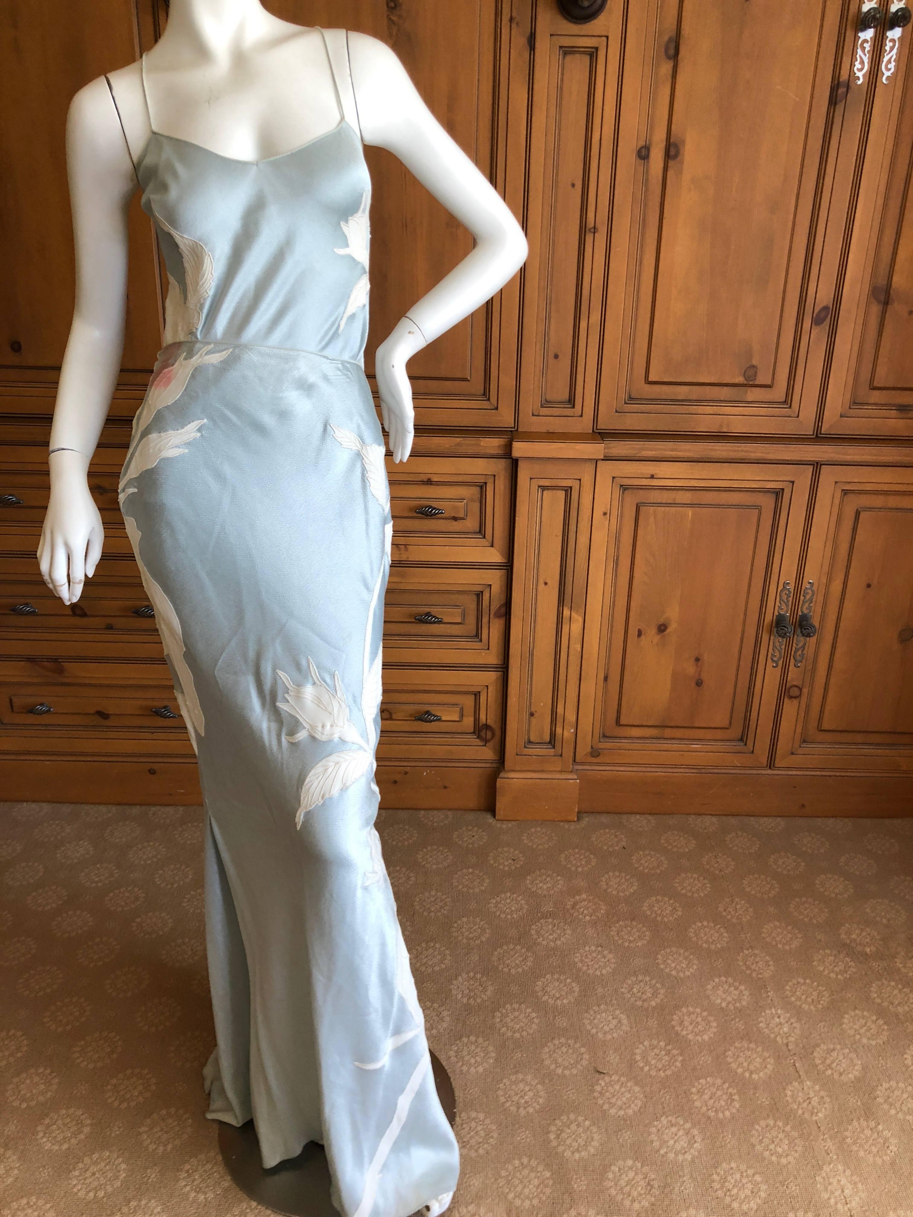 John Galliano 1990's Three Piece Full Length Skirt Suit w Applique White Flowers.
Purchased at Fred Heyman Beverly HIlls.
Featuring a skirt, tank top and coat.
This is so beautiful, please see all the photos.
Wear together or separately.
Marked size