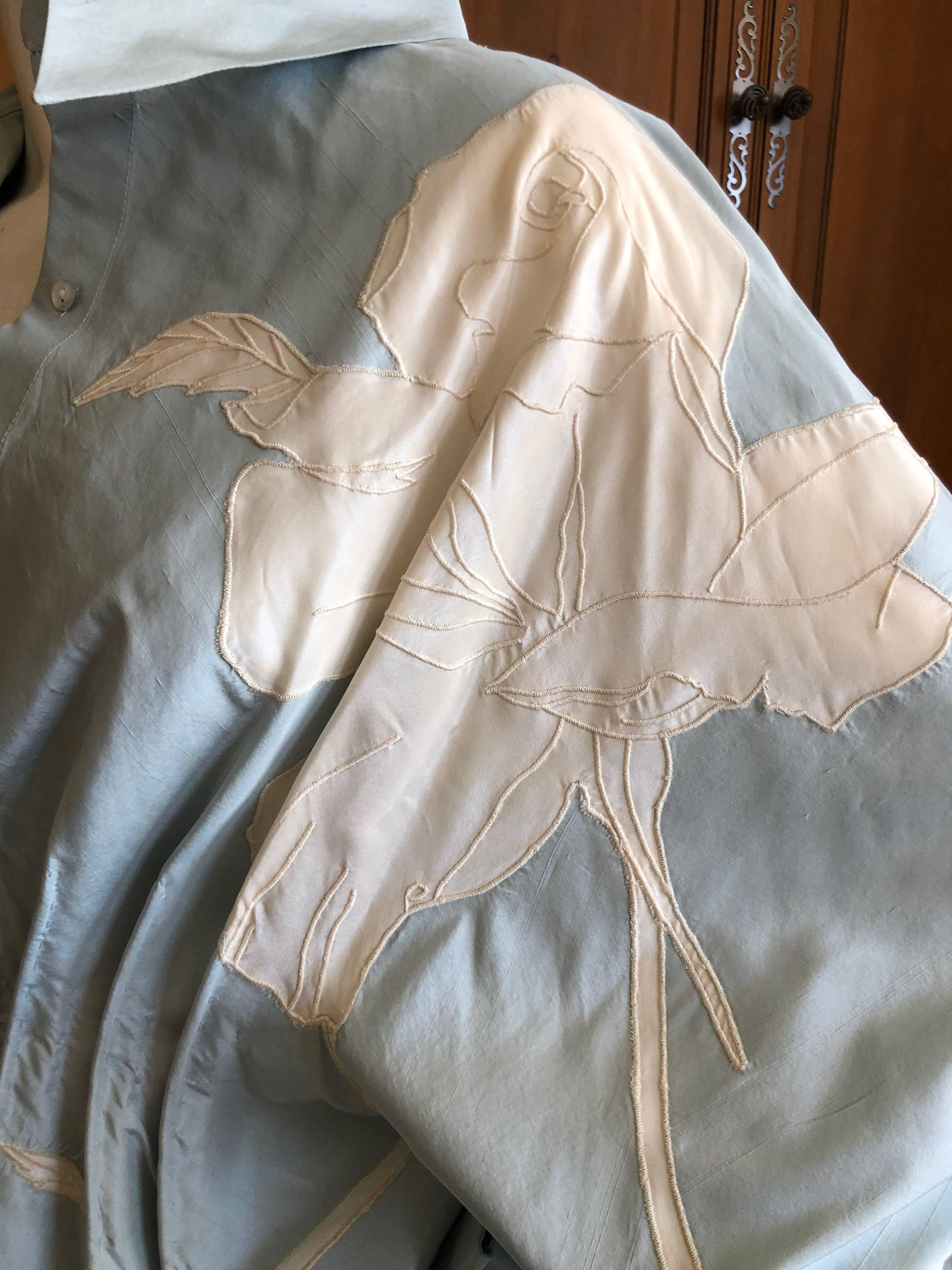 John Galliano Three Piece Full Length White Flower Applique Skirt Suit, 1990s For Sale 5