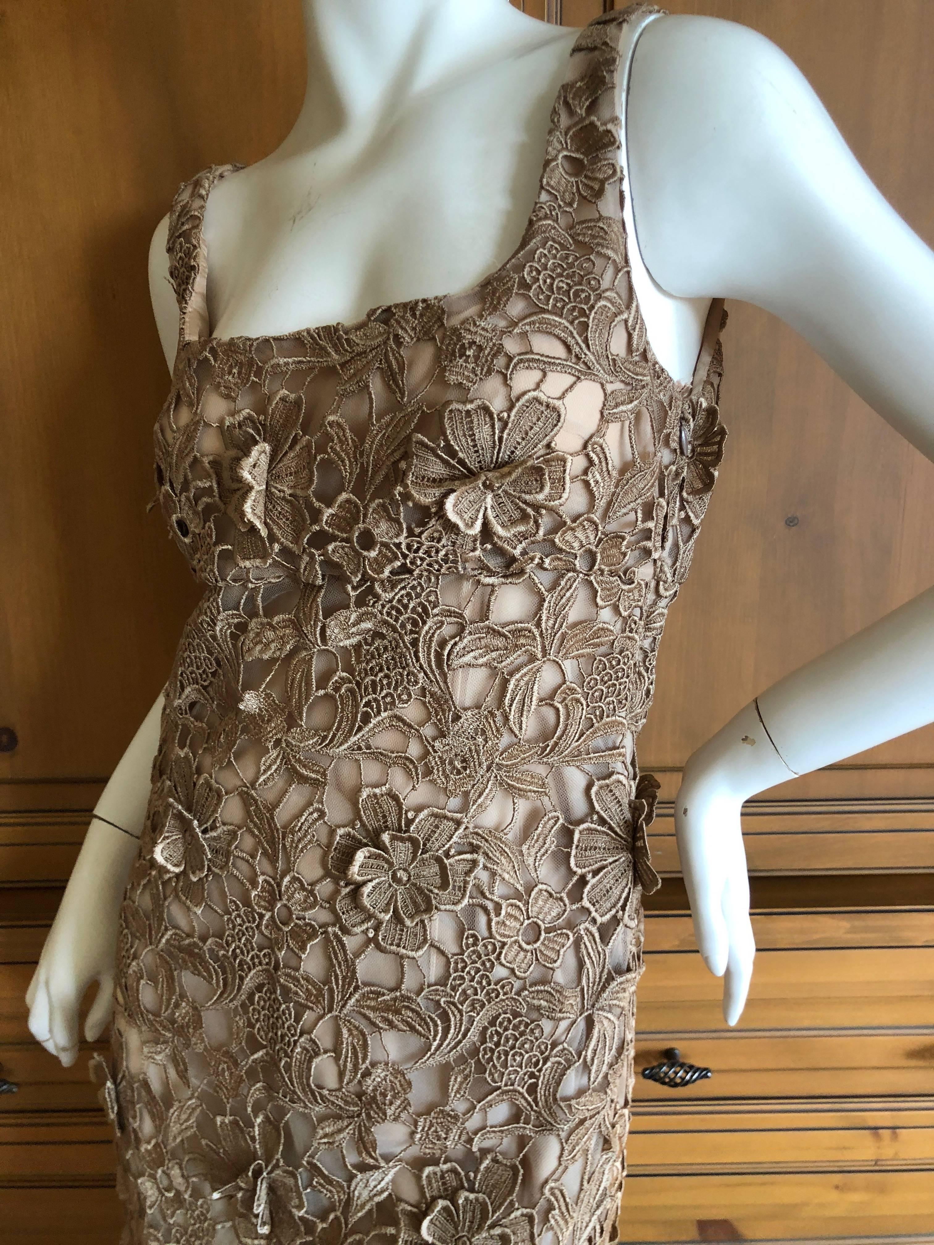 Valentino Vintage Guipure Lace Cocktail Dress For Sale 2