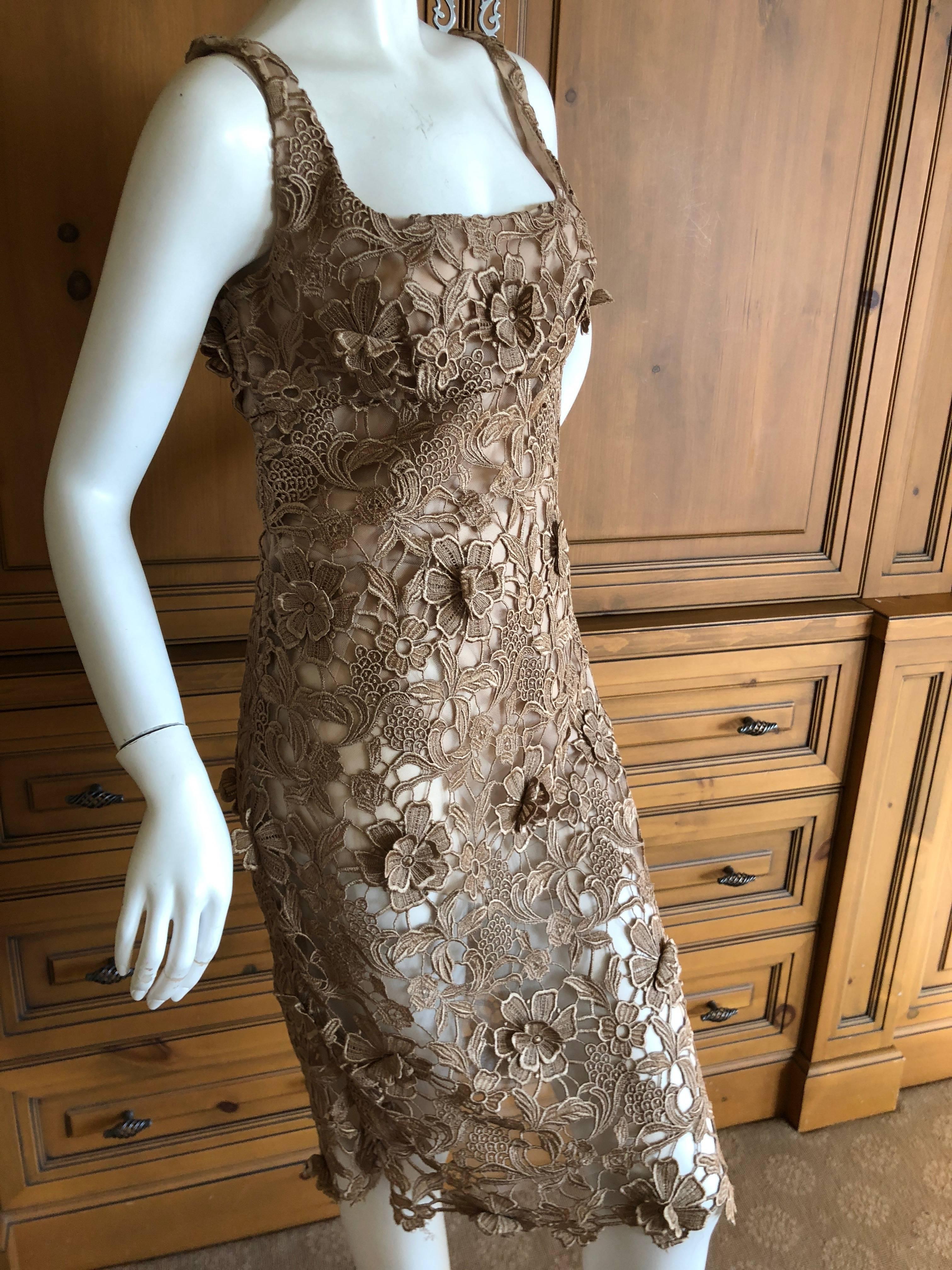Valentino Vintage Guipure Lace Cocktail Dress In Excellent Condition For Sale In Cloverdale, CA