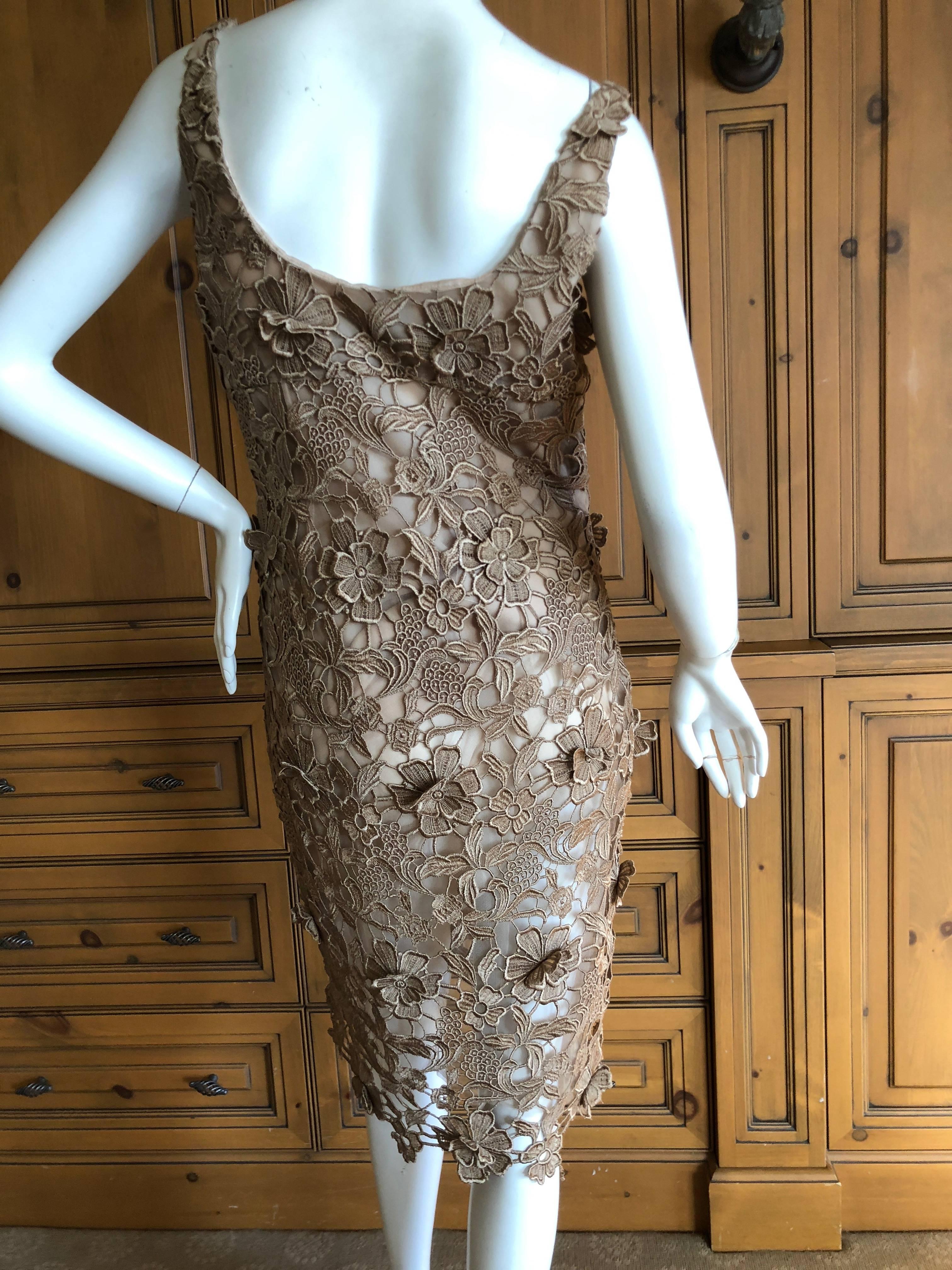 Valentino Vintage Guipure Lace Cocktail Dress For Sale 3