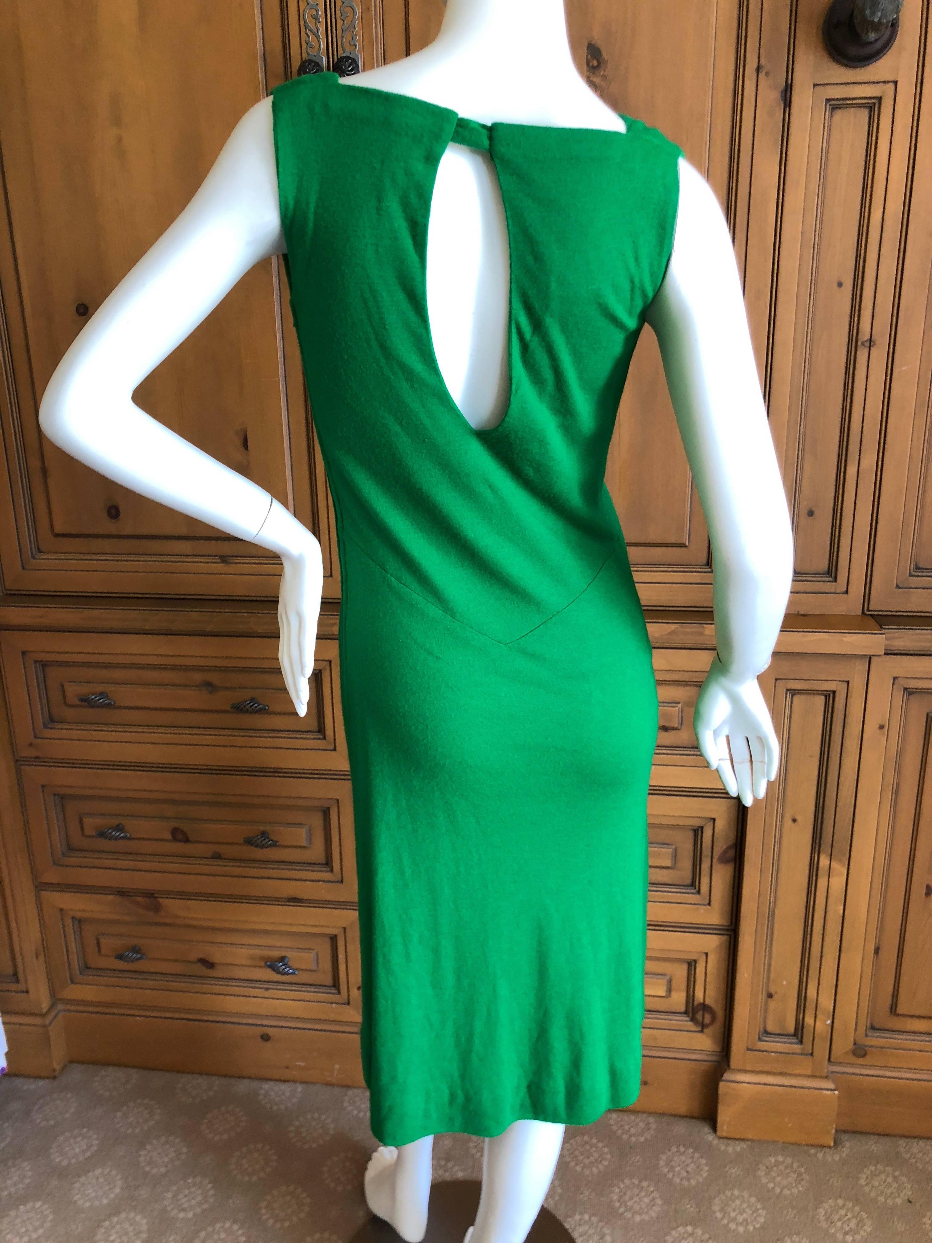 Cardinali Luxurious Lime Green Cashmere Dress and Matching Cape For Sale 4