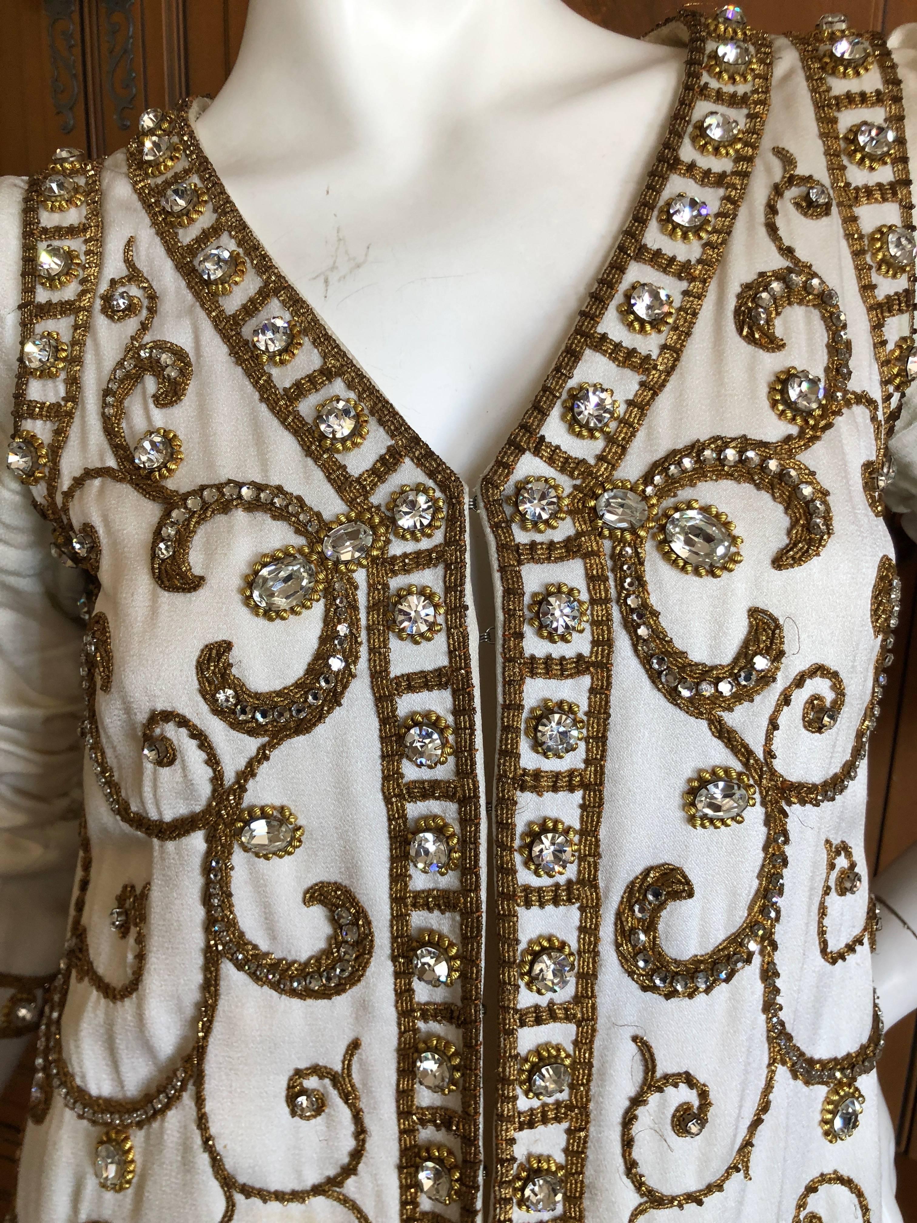 Cardinali Arabesque Crystal Embellished Evening Coat Dress 1970  For Sale 5