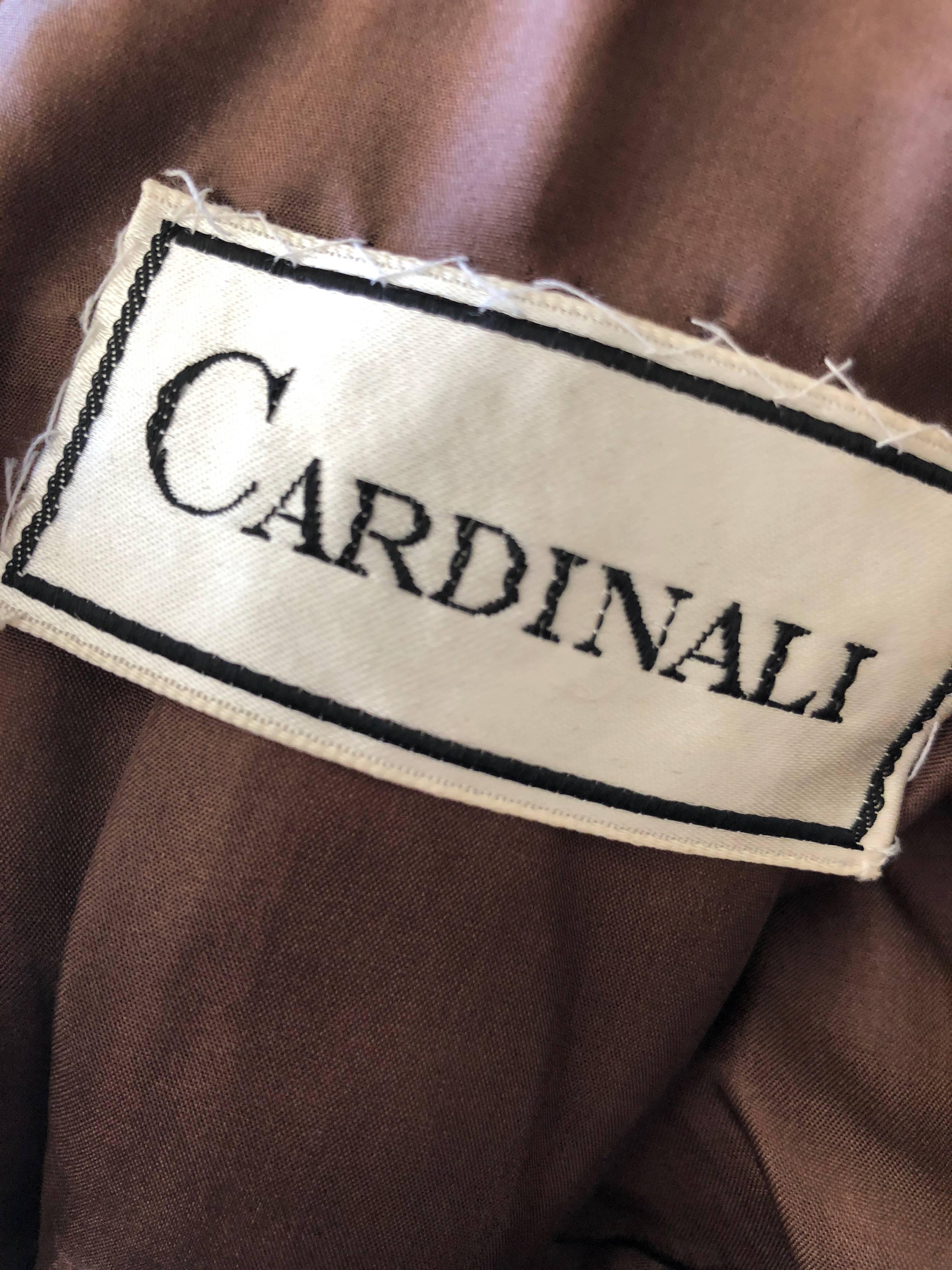 Cardinali Sheer 1970's Devore Velvet Fringed Evening Dress with Fringe Shawl  For Sale 12