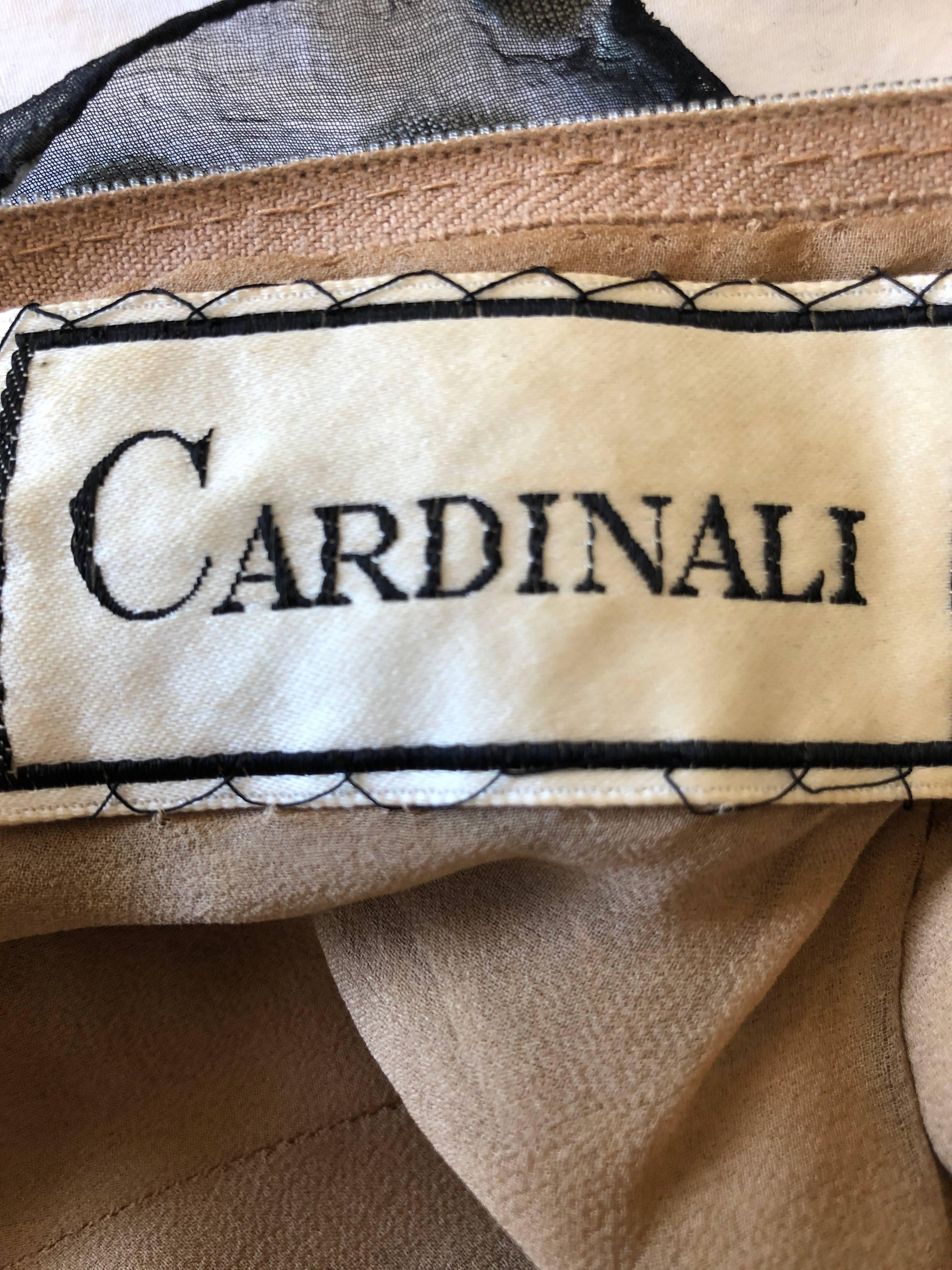 Cardinali 1974 Sheer Silk Devore Velvet Poet Sleeve Jumpsuit For Sale 6