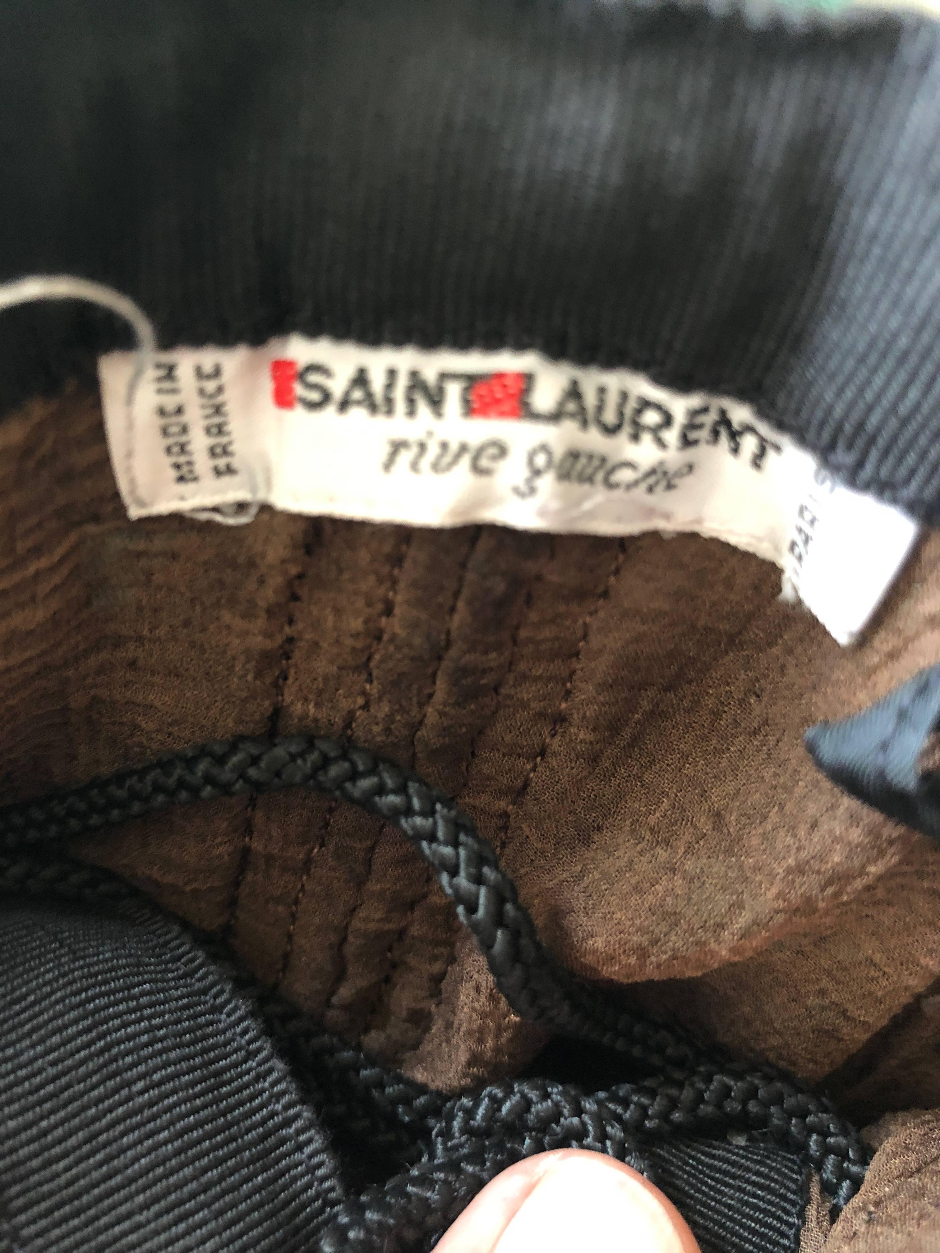 Yves Saint Laurent 70's Rive Gauche Black Lace Corset Lace Up Top In Excellent Condition In Cloverdale, CA