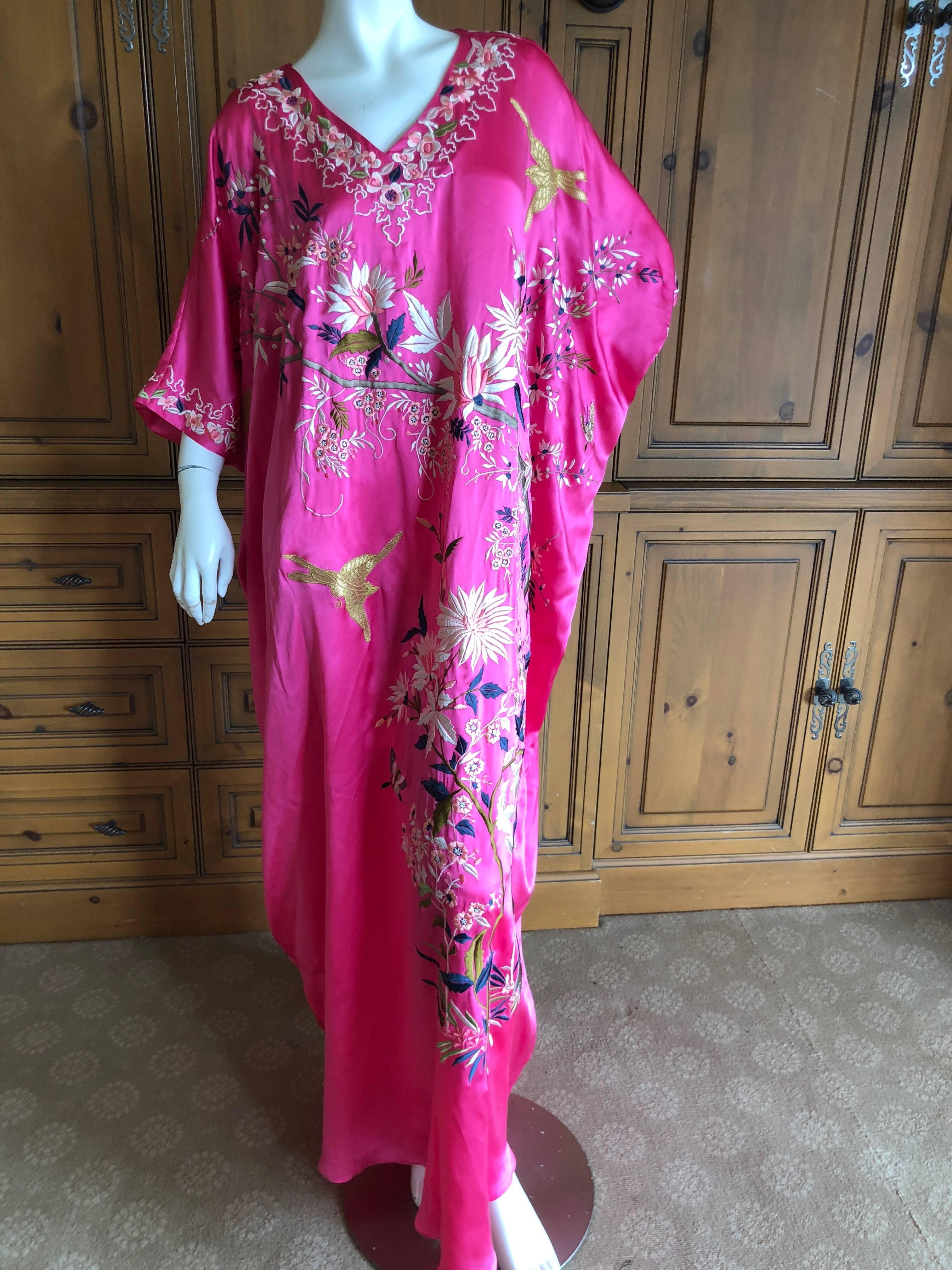 Josie Natori Couture Heavily Emboidered Silk Caftan New with Tags 3200