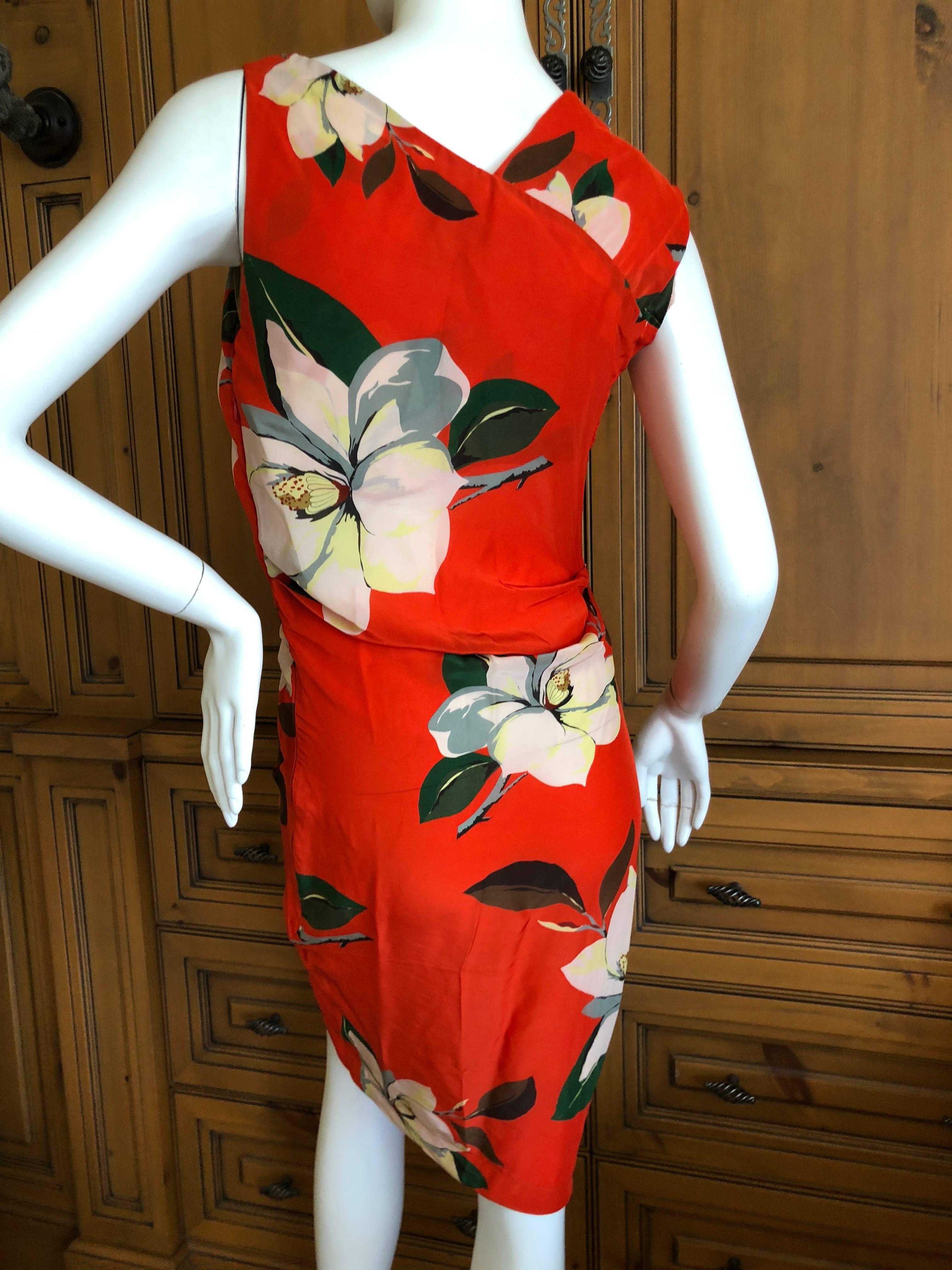 Women's Vivienne Westwood  Anglomania Red Floral Sleeveless Shift Dress