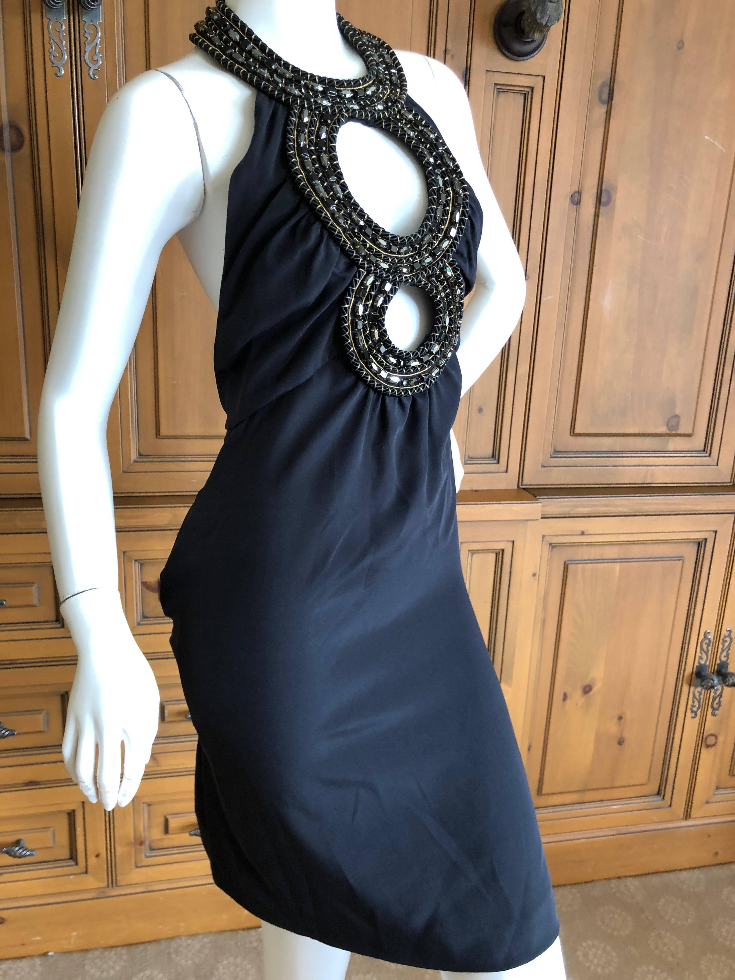 Azzaro Iconic Keyhole Backless Dress with Crystal and Cording Details For Sale 1