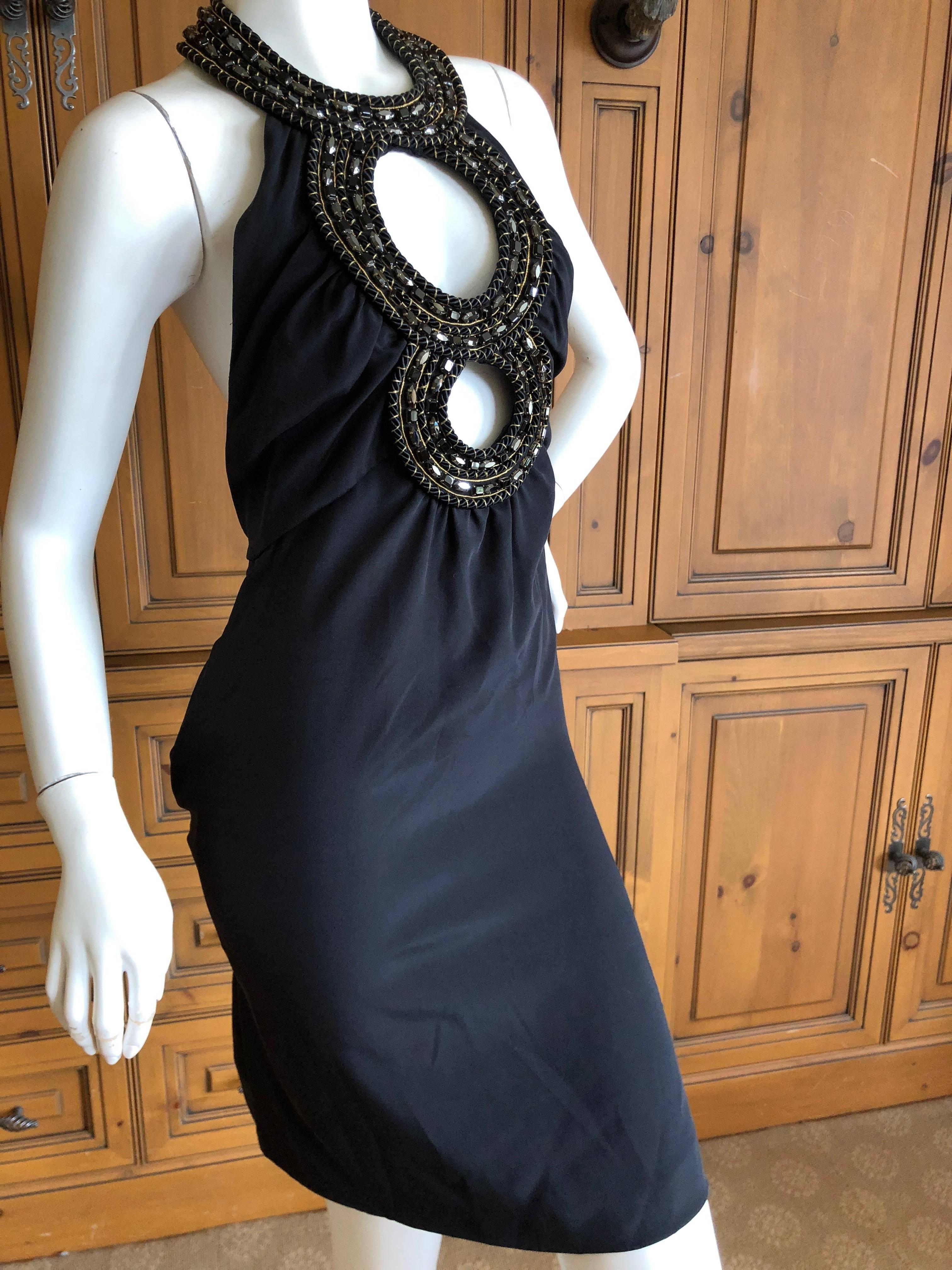 Azzaro Iconic Keyhole Backless Dress with Crystal and Cording Details For Sale 2