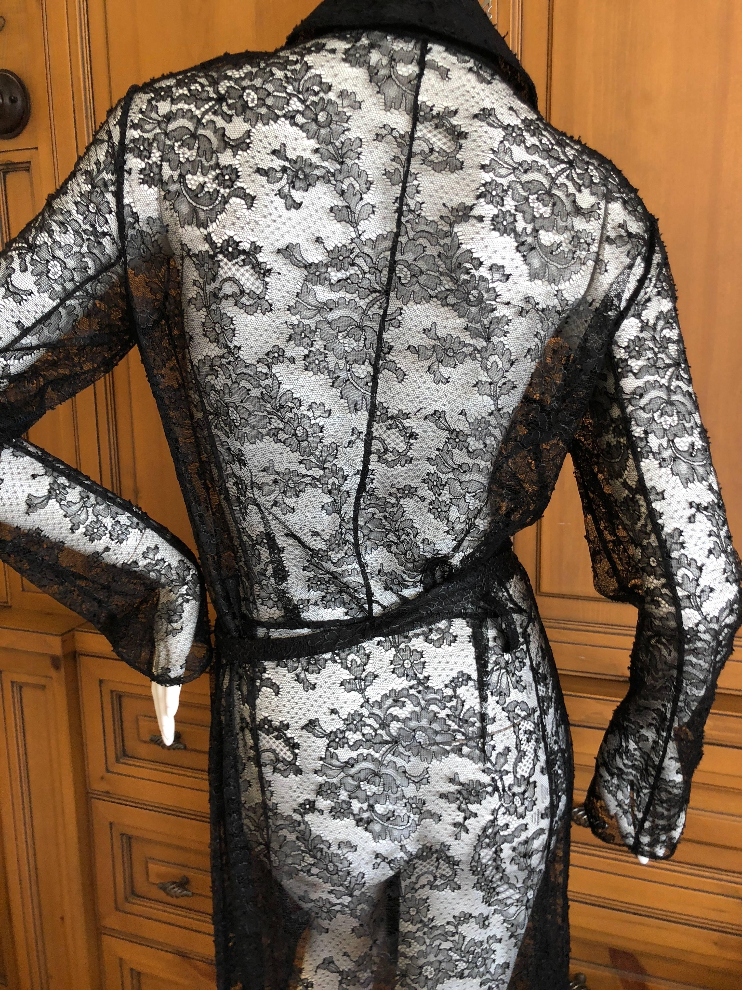 John Galliano Vintage Sheer Black Trench Style Coat Dress 4