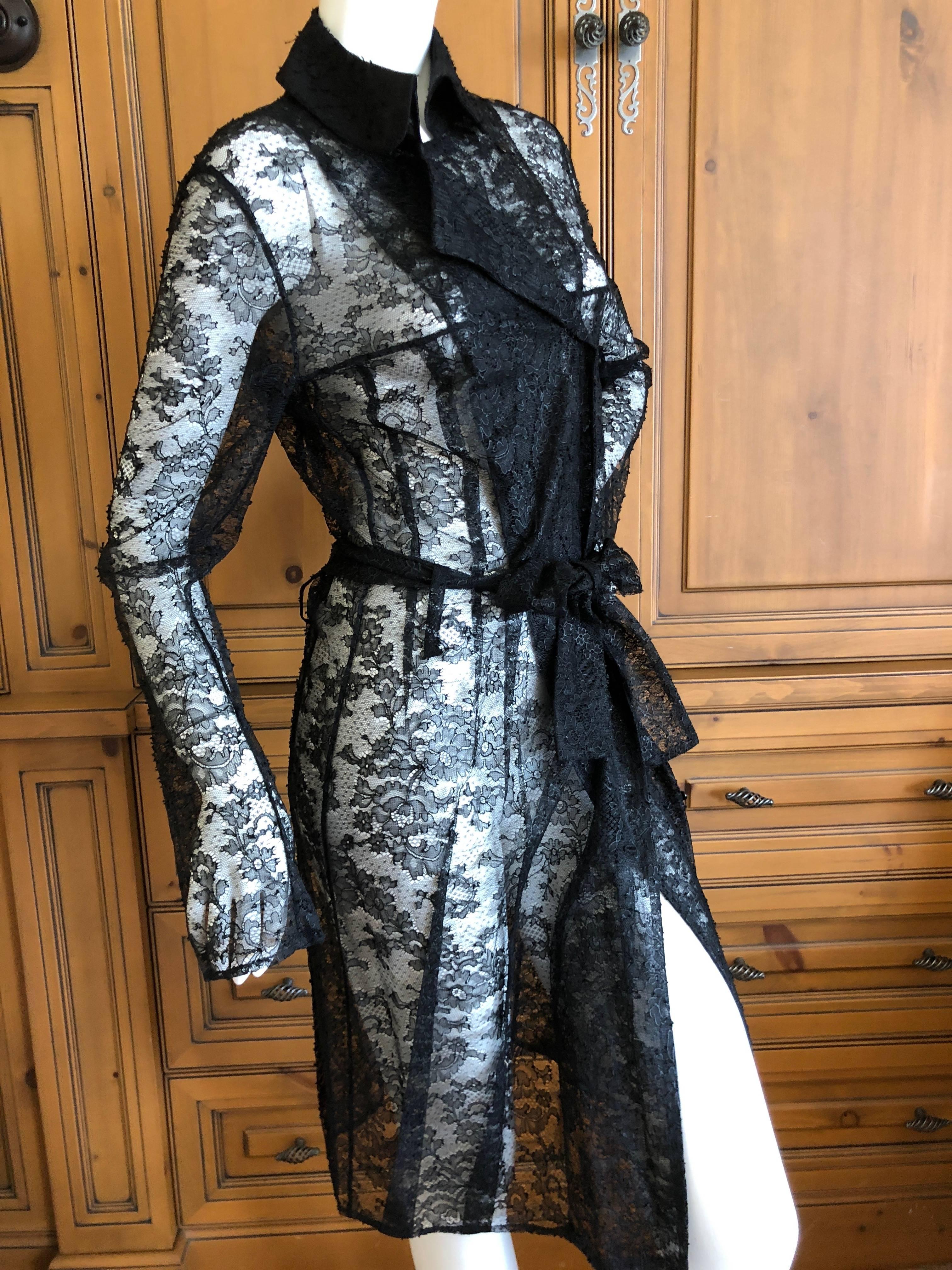 John Galliano Vintage Sheer Black Trench Style Dress

 Bust 38