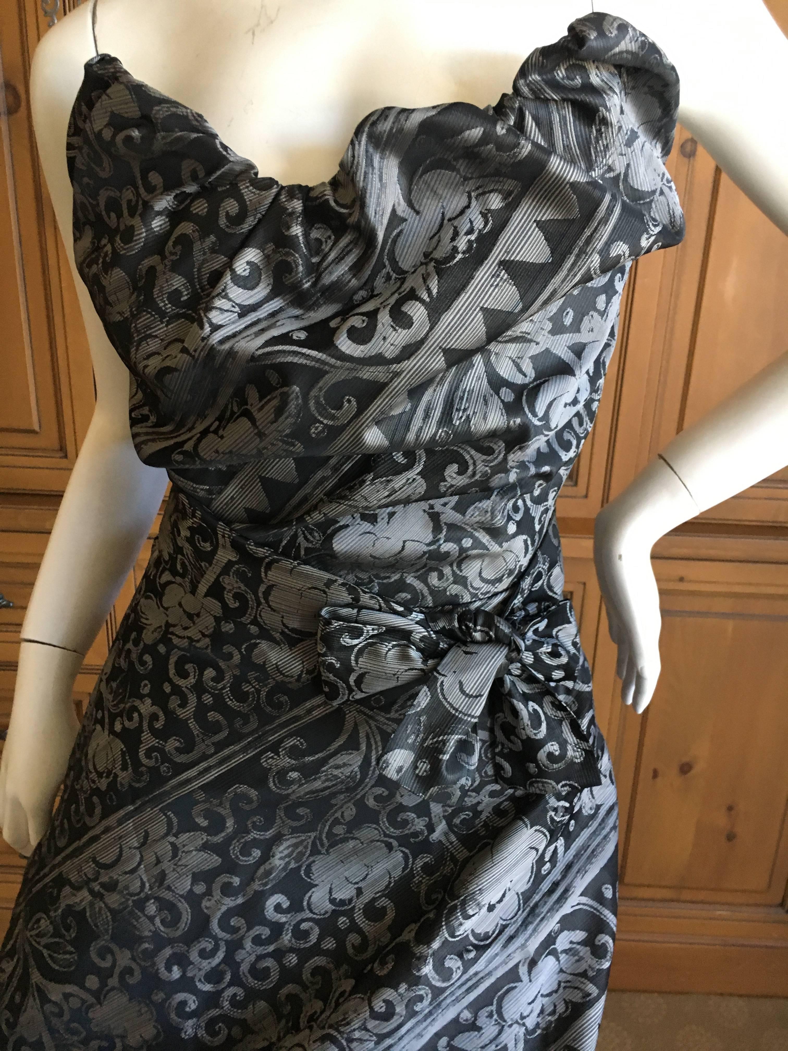 Vivienne Westwood Gold Label Silver and Black Built In Corset Cocktail Dress  For Sale 1