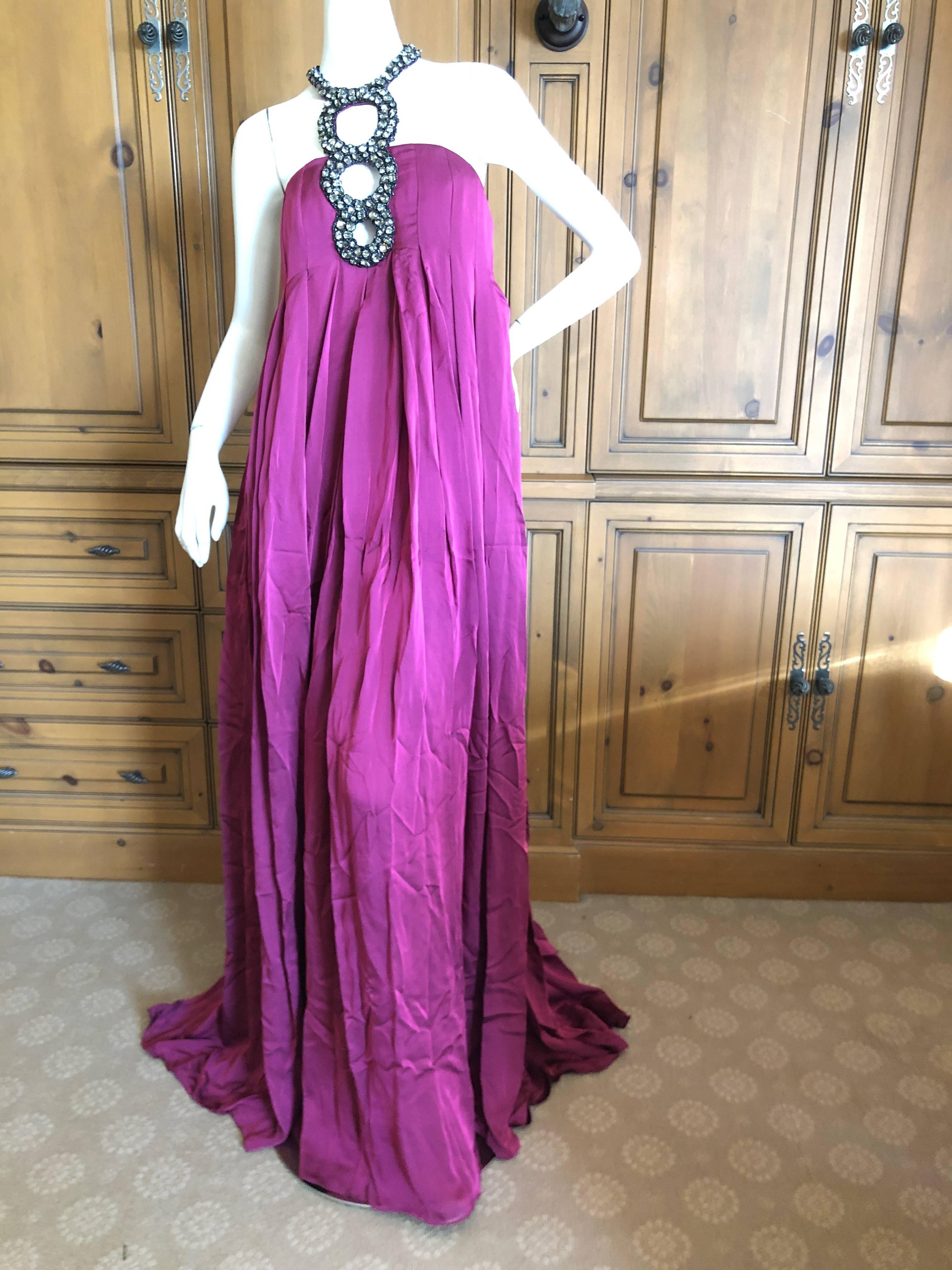 Azzaro Iconic Keyhole Backless Dress with Crystal Details.
Store tags still attached
This is such a pretty piece. 
Size 38, seems to run large, please see measurements.
Bust 36