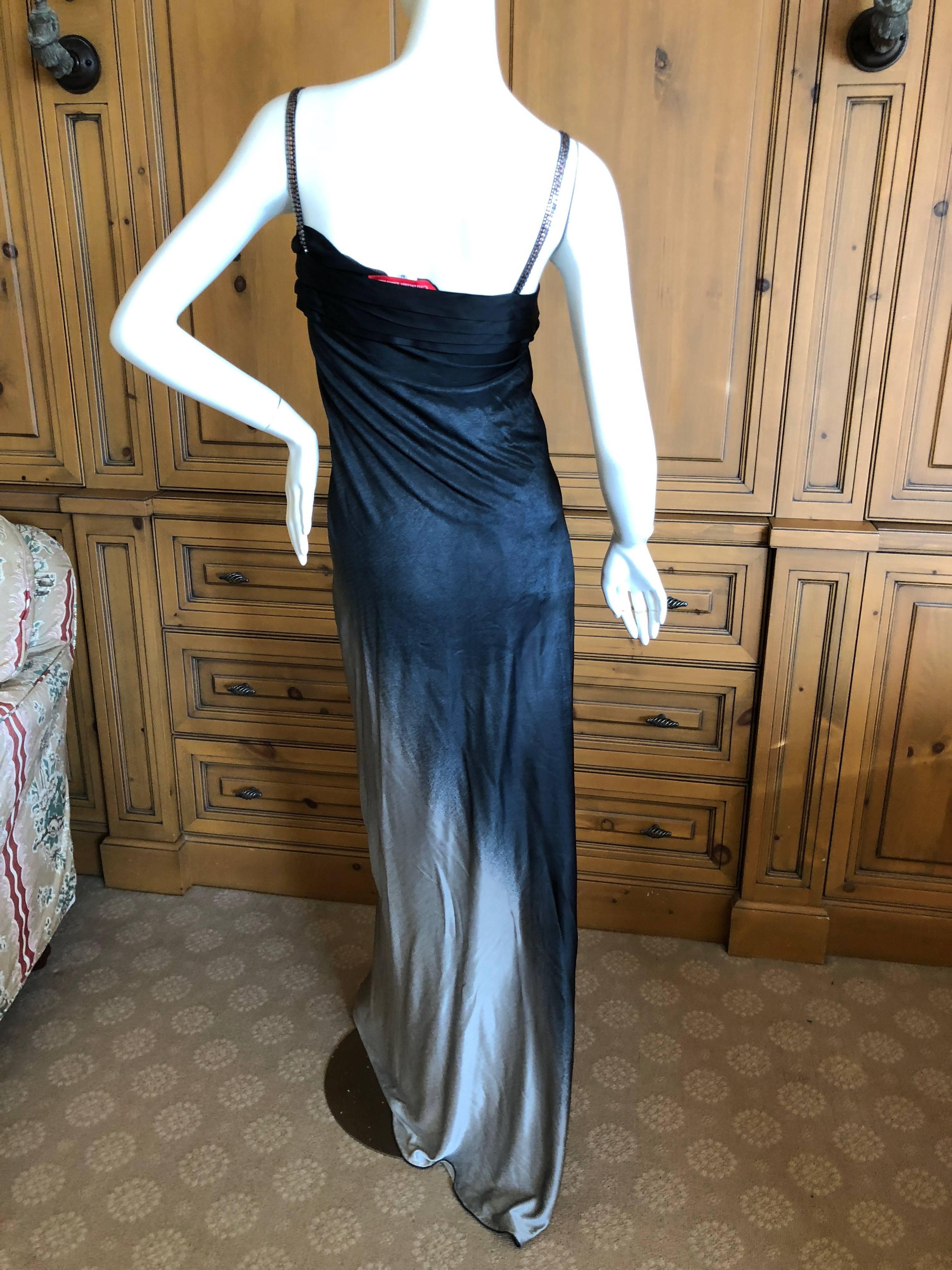 Christian Lacroix Silver and Black Vintage Silk Evening Dress with Sequin Detail For Sale 6